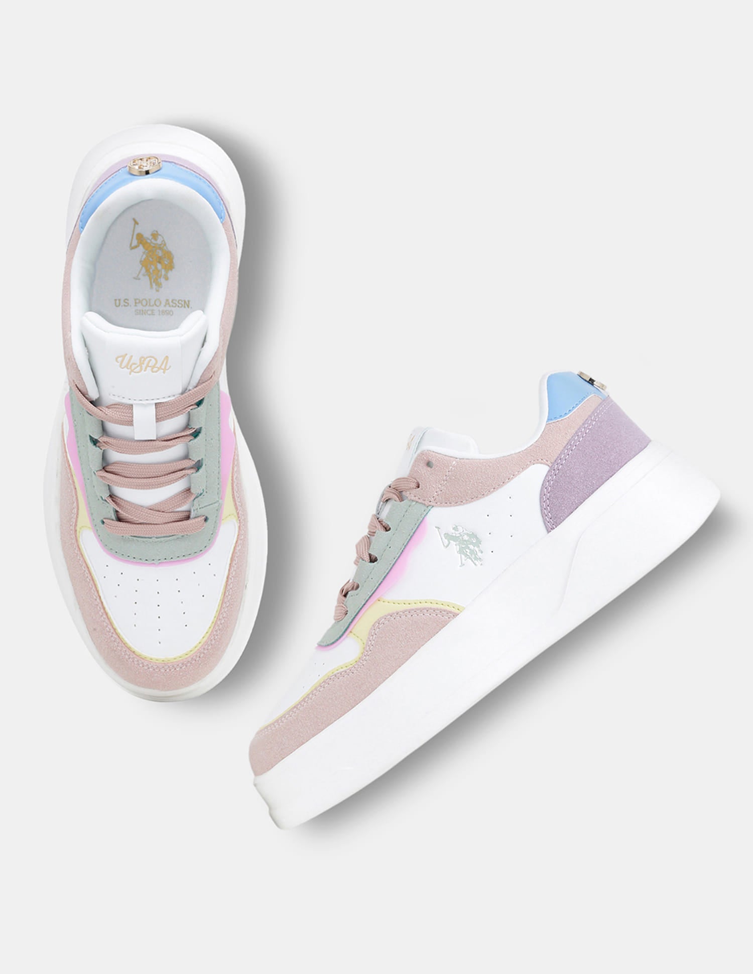 Women Aluna Colourblocked Lace Ups Sneakers Multi3 - U.S. Polo Assn. India | Large