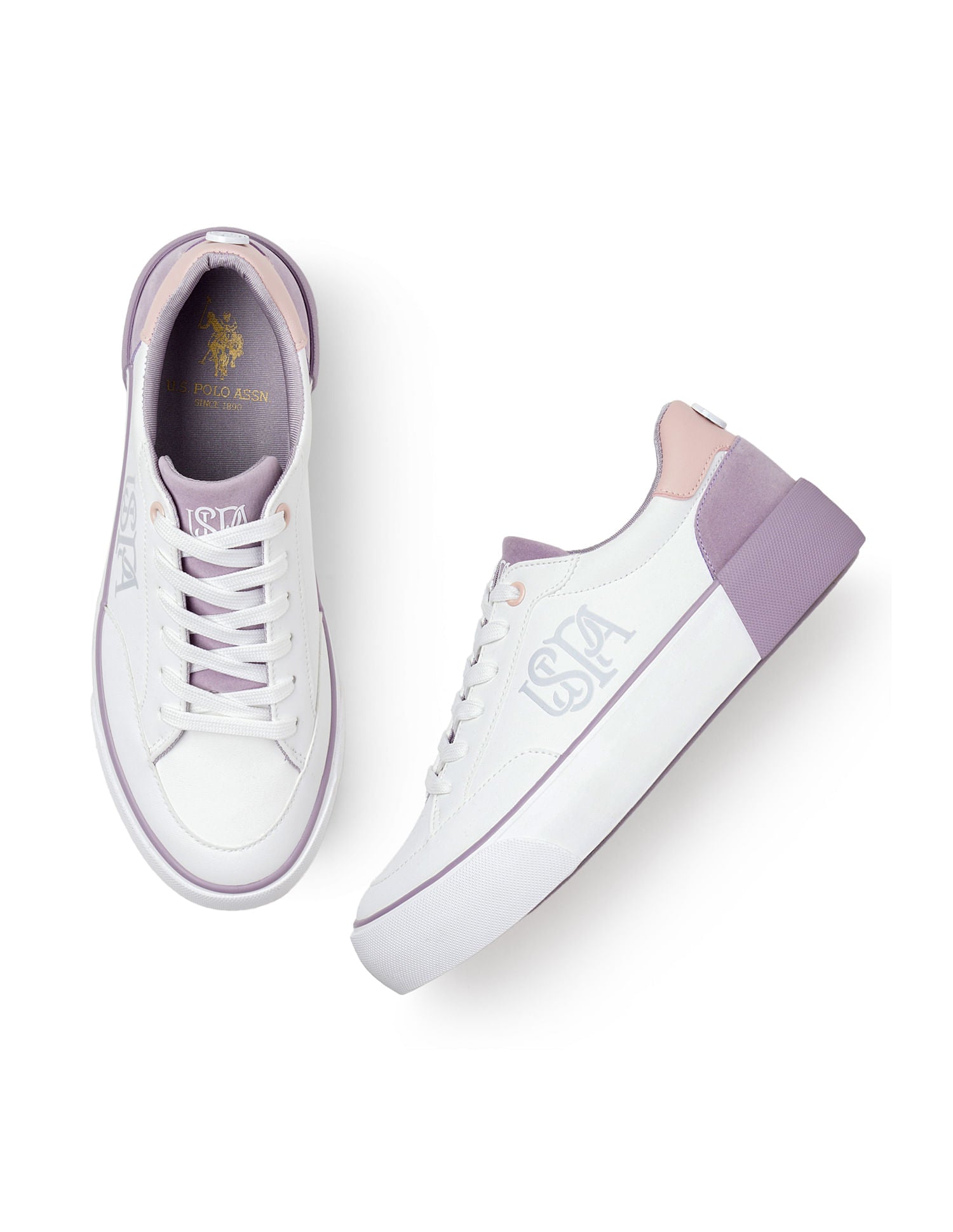 U.S. Polo Assn. Women Lydia 3.0 Colorblocked Lace Ups Sneakers Off White - U.S. POLO ASSN. | Large