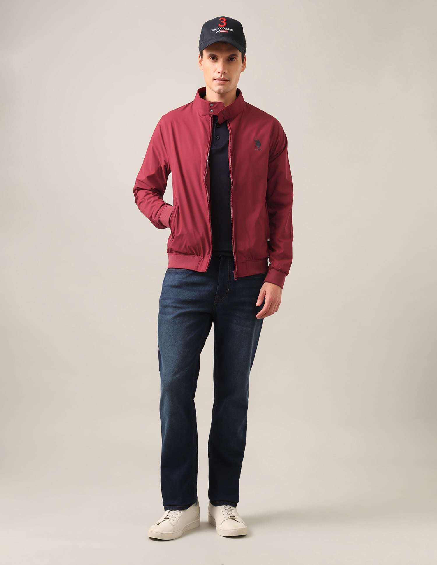 Packable Windcheater Jacket Maroon - U.S. Polo Assn. India | Large