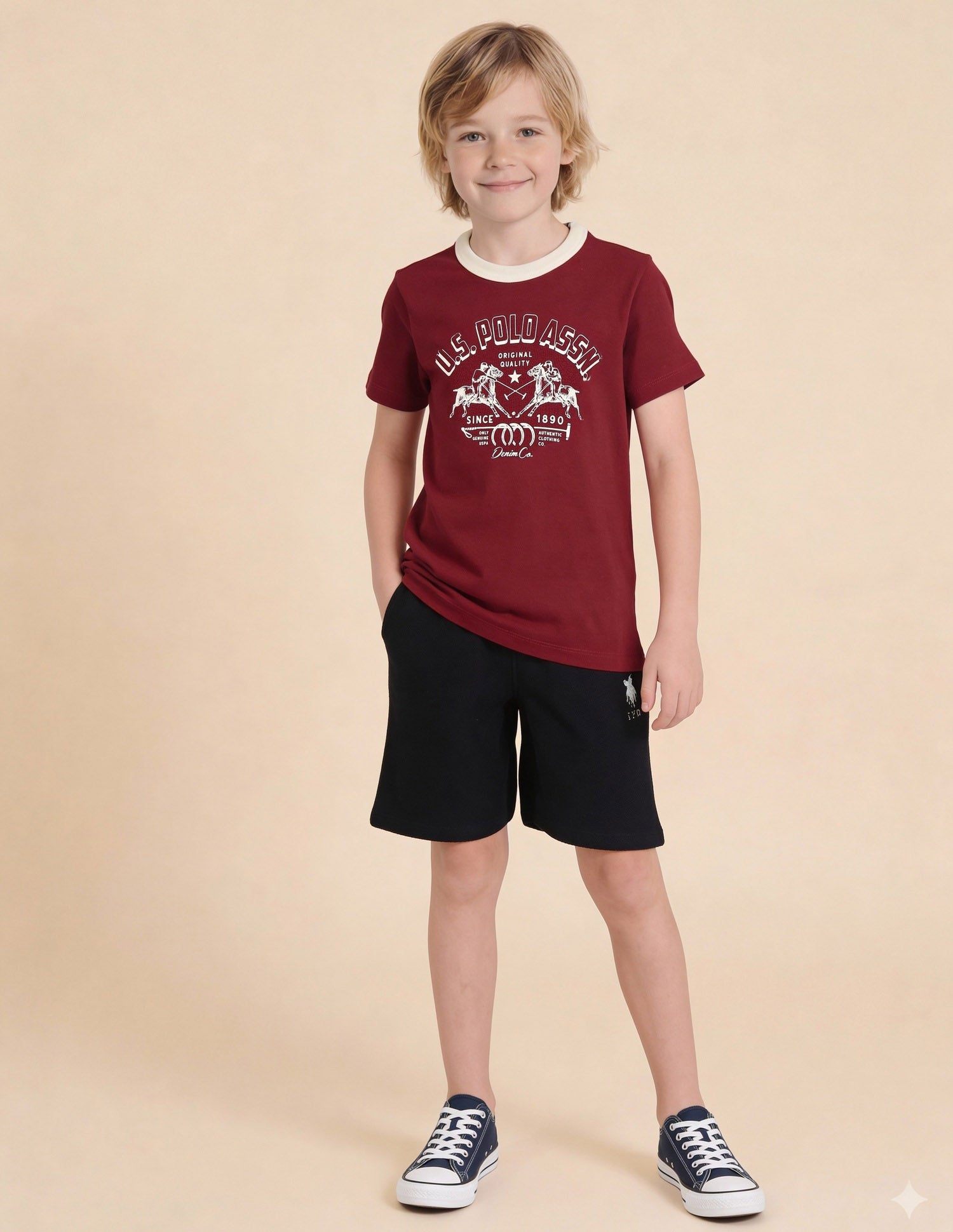 Graphic Brand Printed Regular Fit T-Shirt Dark Red - U.S. Polo Assn. India | Large