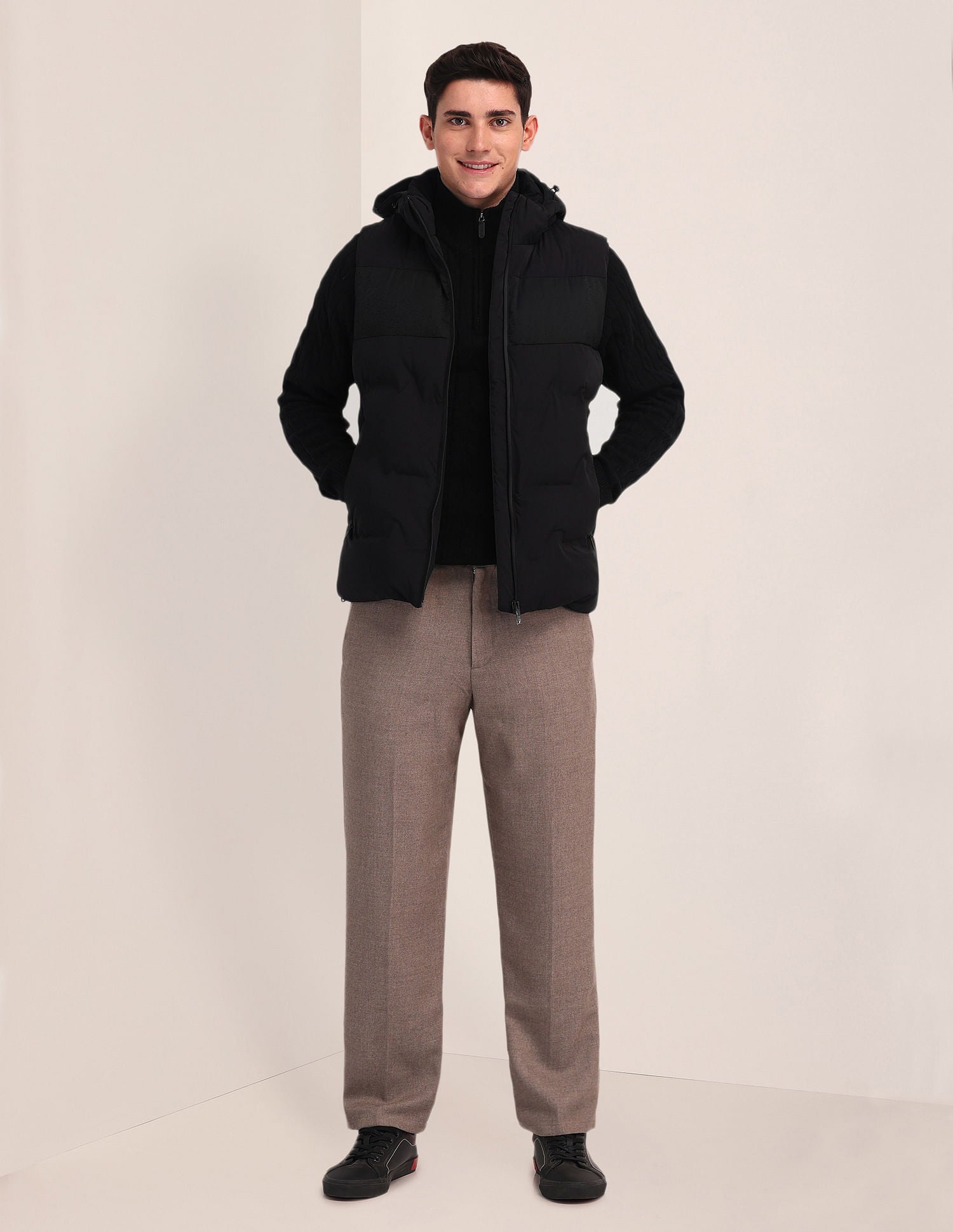 Detachable Hood Padded Jacket Black - U.S. POLO ASSN. | Large