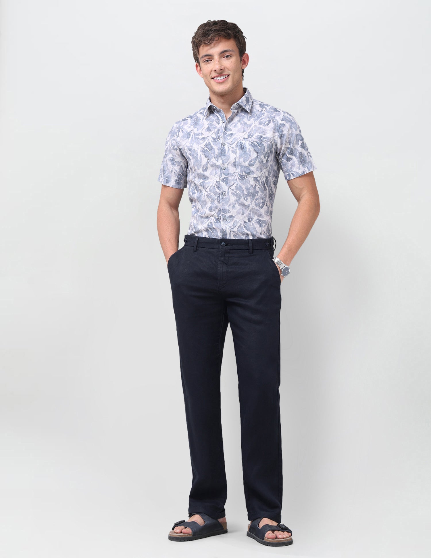 Mid Rise Riley Straight Fit Trousers Navy - U.S. Polo Assn. India | Large
