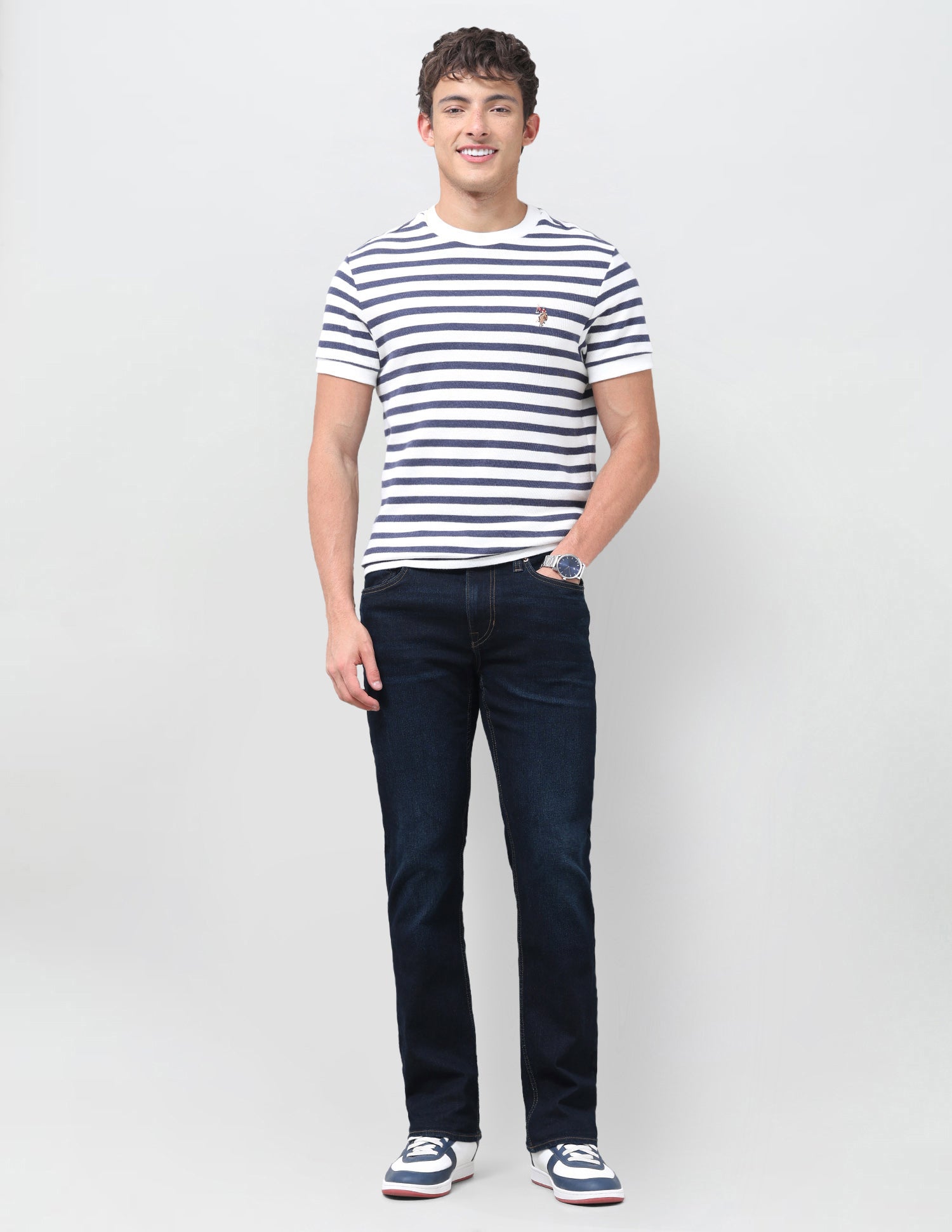Harold Slim Straight Fit Blue Jeans Dark Indigo - U.S. Polo Assn. India | Large