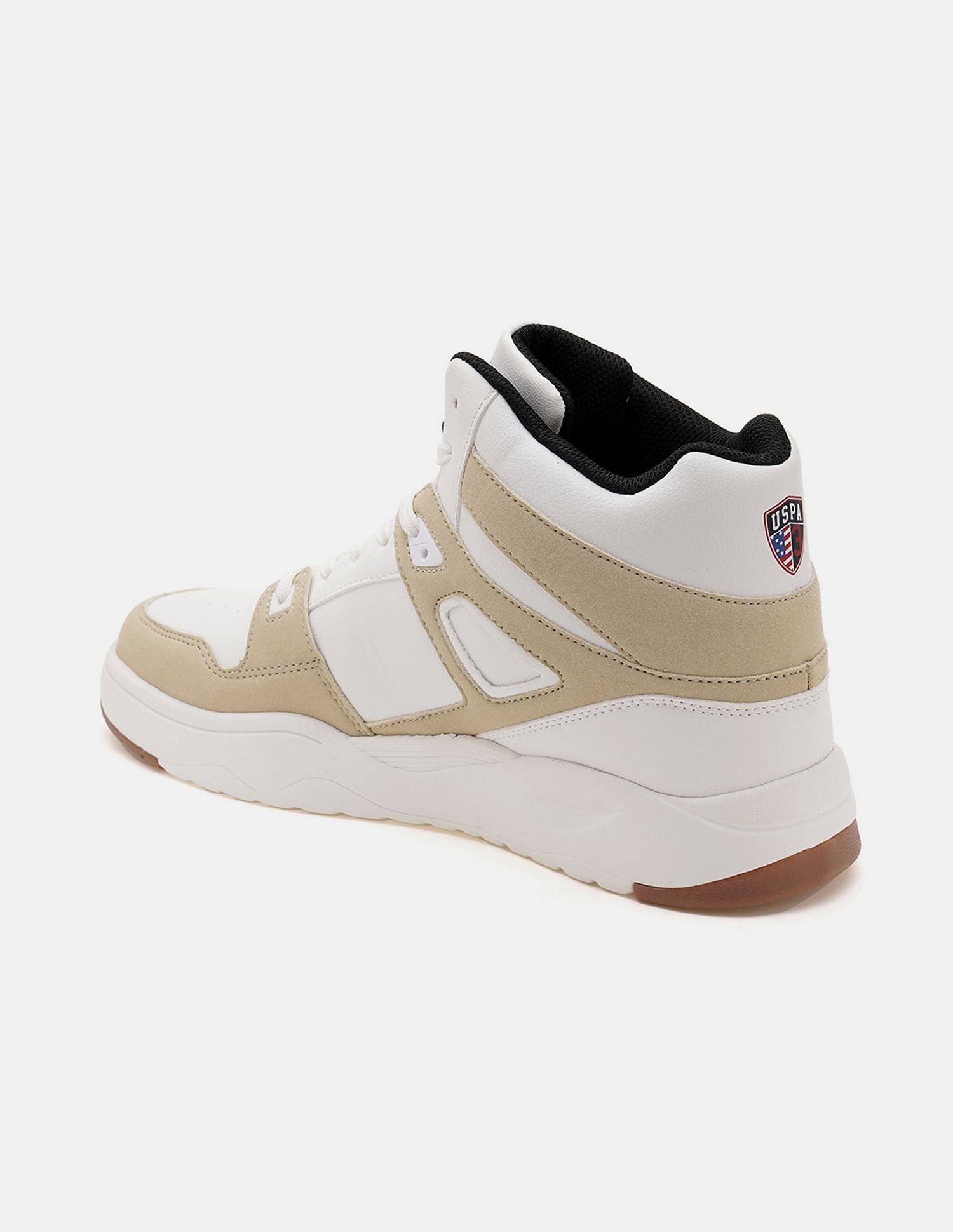 Men Bruce Mid Top Sneakers Beige - U.S. POLO ASSN. | Large