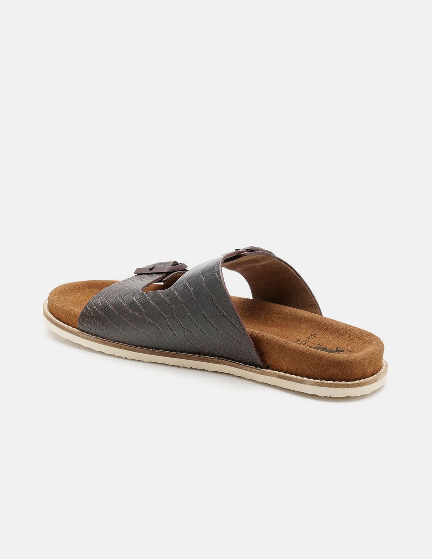 Men Buckle Strap Ace Slippers Brown - U.S. Polo Assn. India | Large