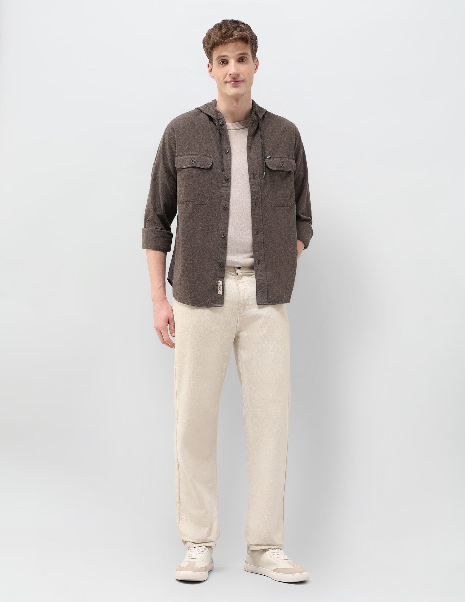 Heathered Loose Fit Shirt Dark Brown - U.S. POLO ASSN. | Large