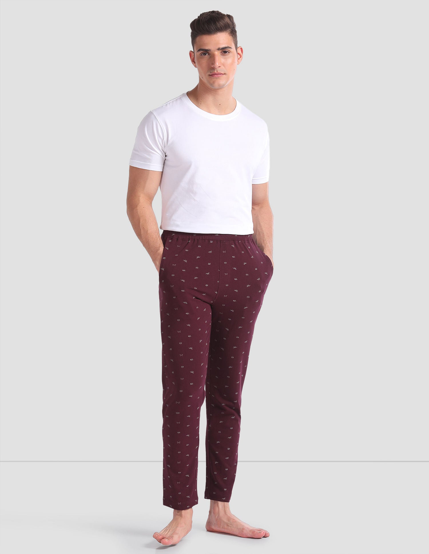 All Over Print OELP2 Lounge Track Pants - Pack Of 1 Dark Maroon - U.S. POLO ASSN. | Large
