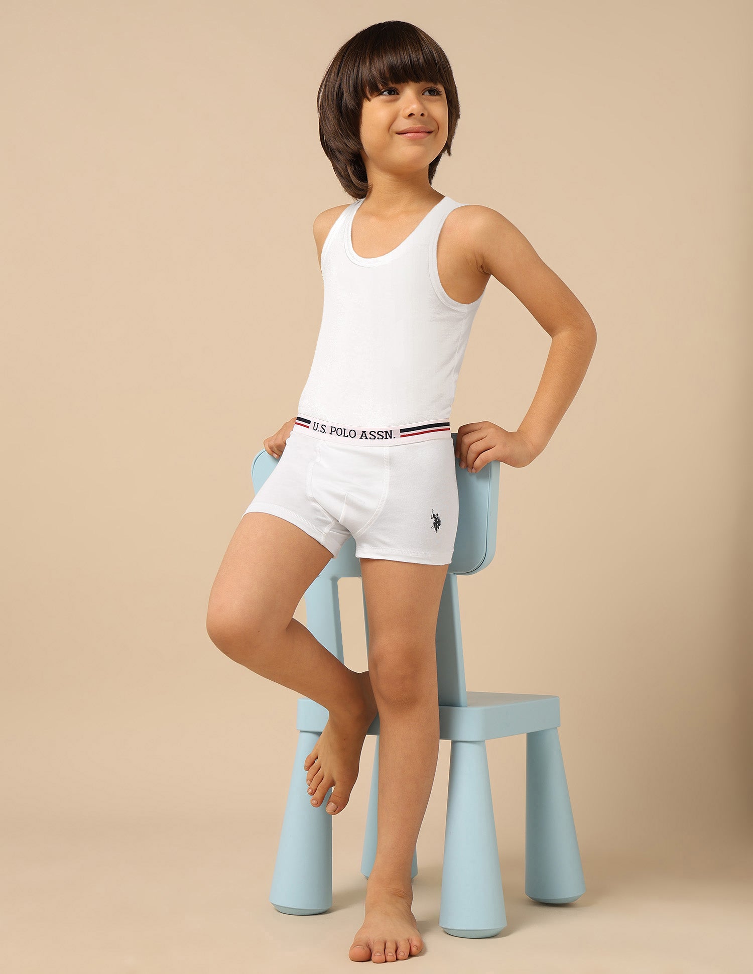 Boys Moisture Wicking Briefs - Pack Of 3 White/Navy/Power Blue - U.S. POLO ASSN. | Large