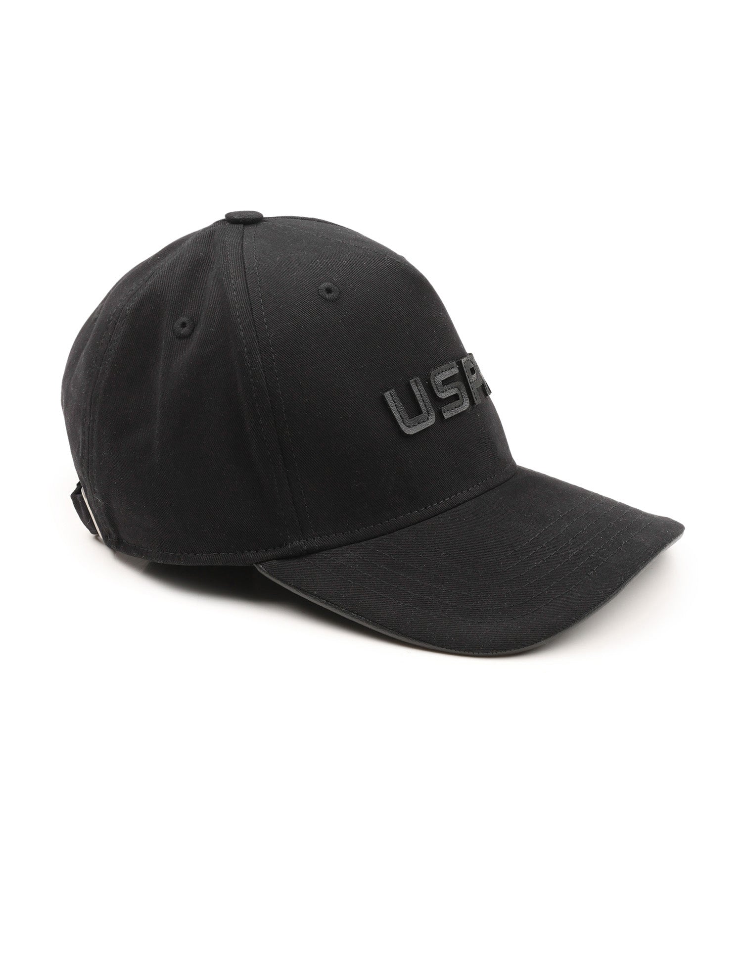 Brand Leather Embossed Twill Cap Black - U.S. Polo Assn. India | Large