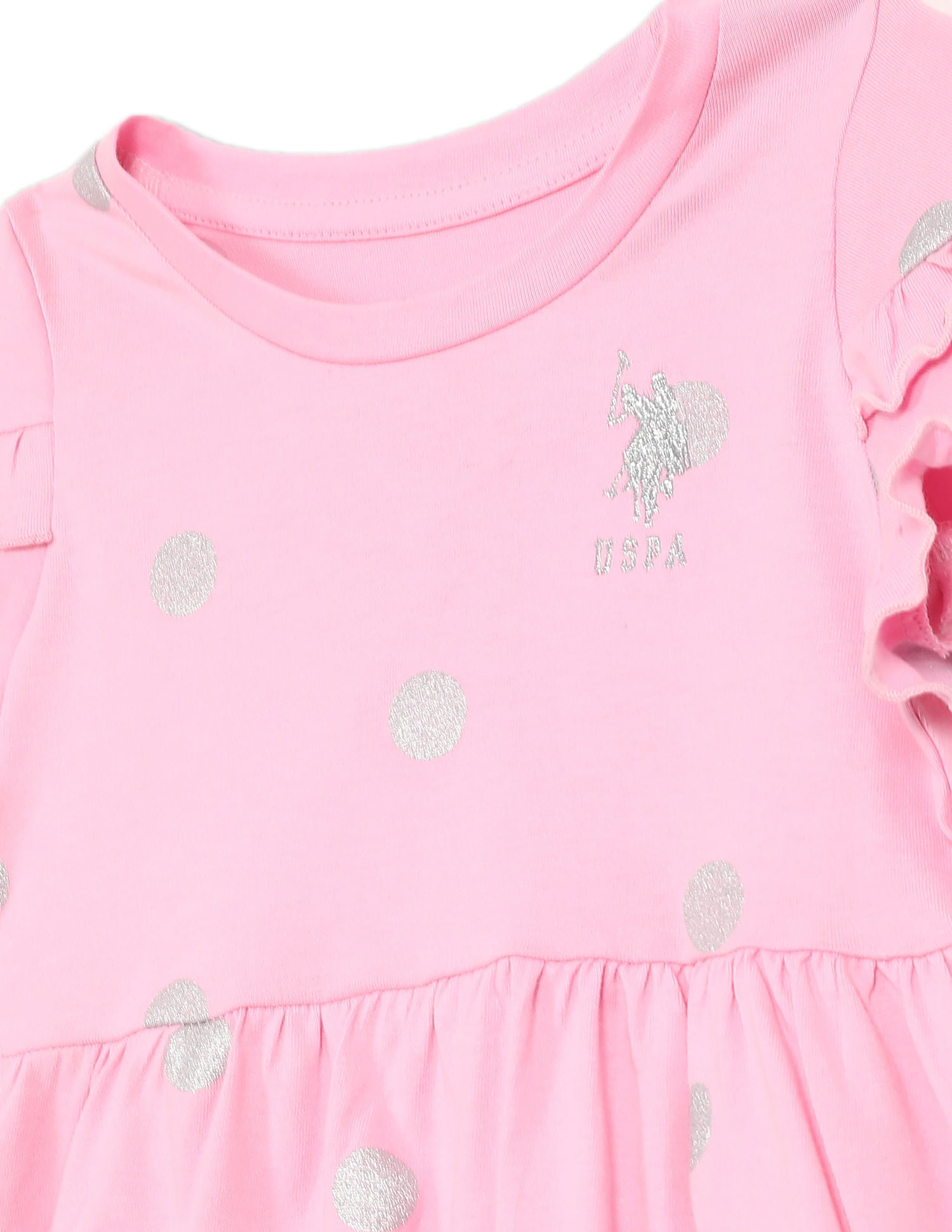 Round Neck Printed Dress Pink - U.S. Polo Assn. India | Large