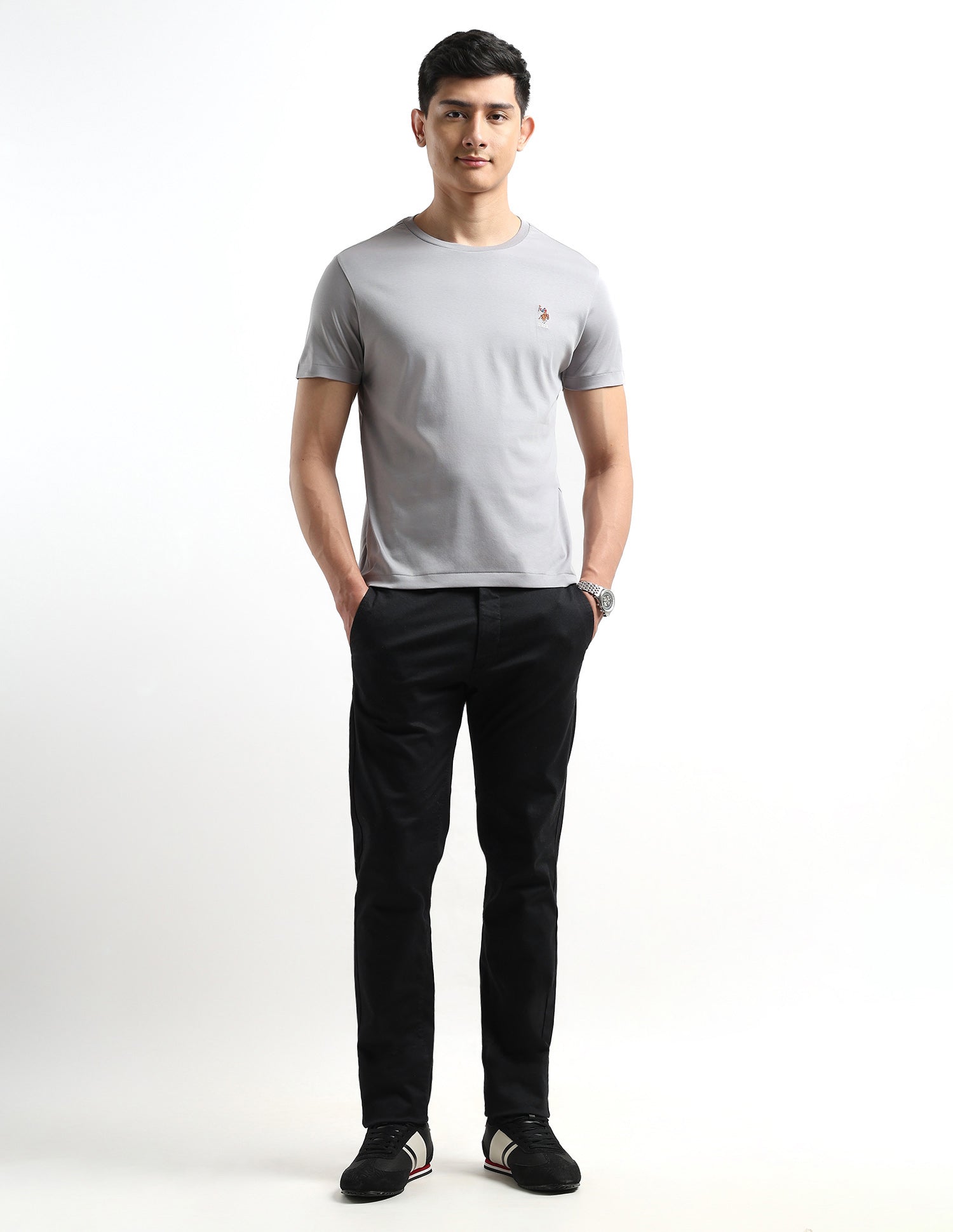 Regular Fit Solid T-shirt Light Grey - U.S. POLO ASSN. | Large