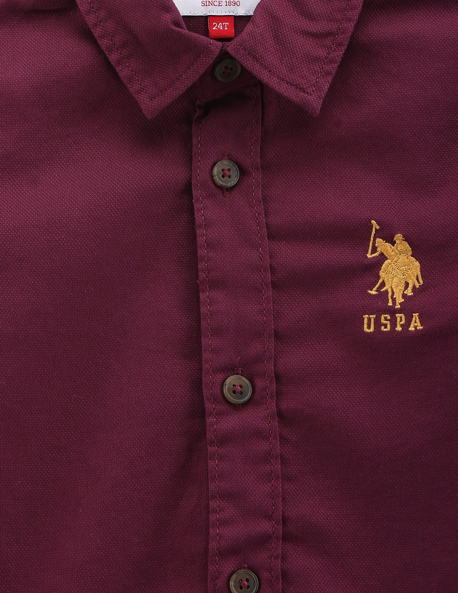 Solid Dobby Shirt Purple - U.S. POLO ASSN. | Large