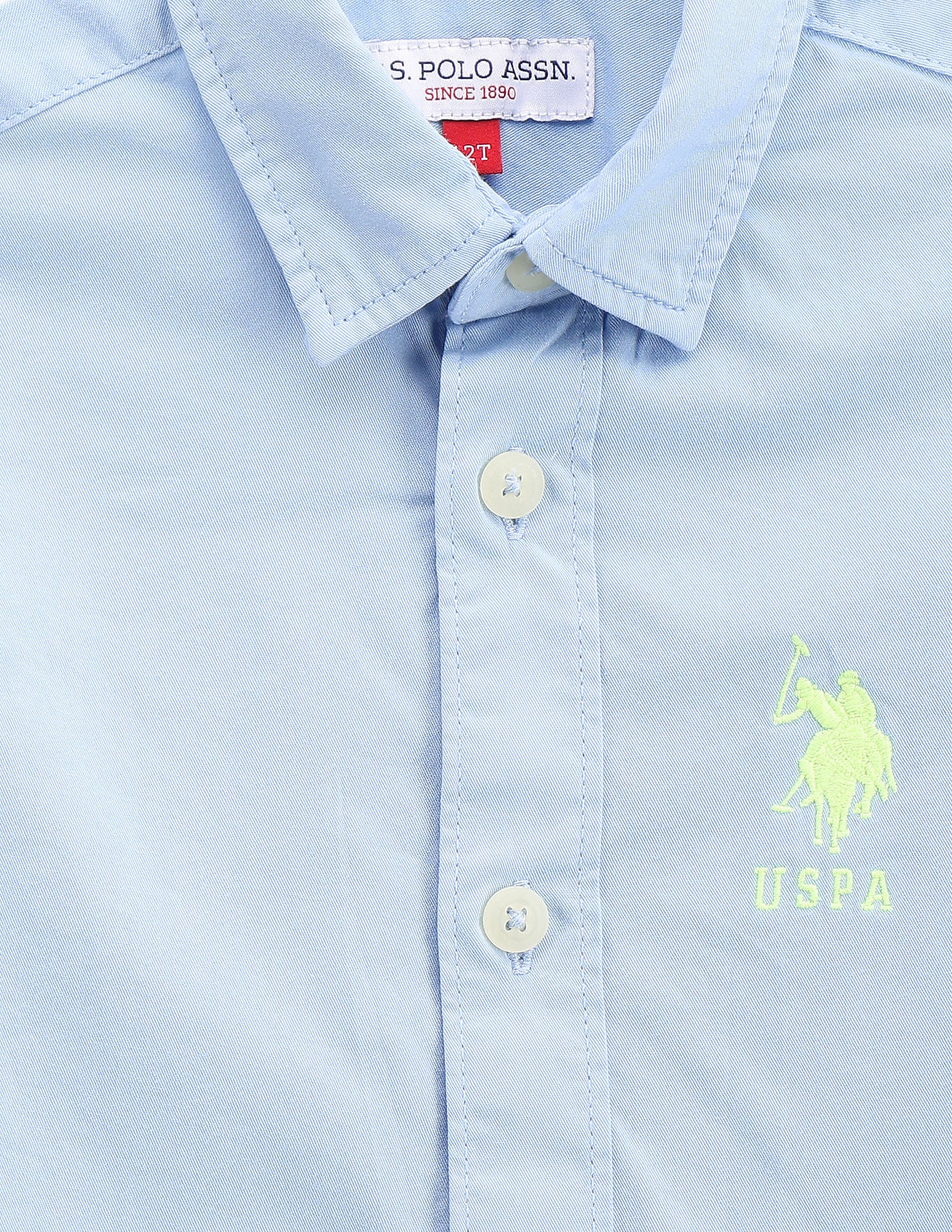 Boys Solid Cotton Shirt Light Blue - U.S. POLO ASSN. | Large