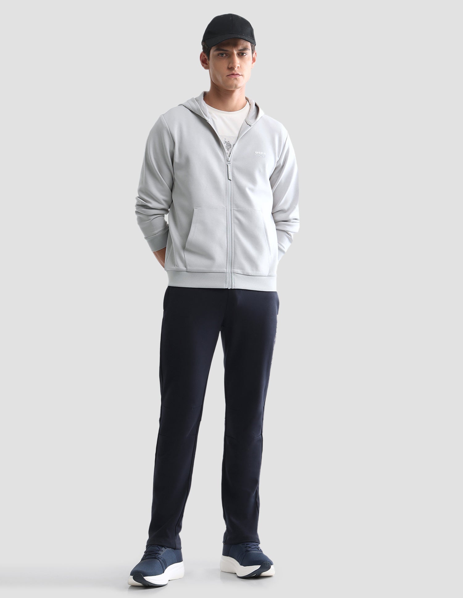 Solid Regular Fit Active Sweatshirt Grey - U.S. Polo Assn. India | Large