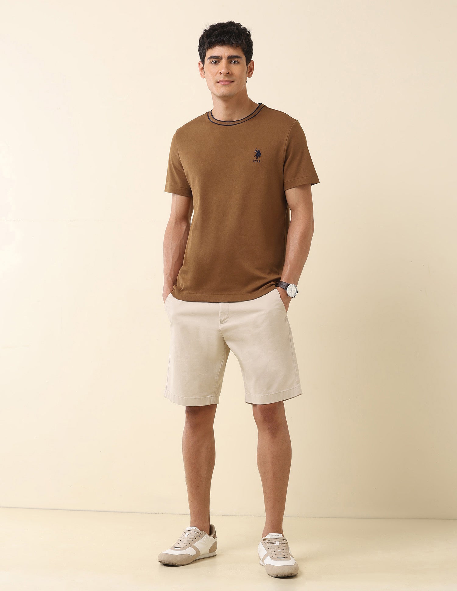 Pure Cotton Slim Fit T-Shirt Mustard - U.S. Polo Assn. India | Large