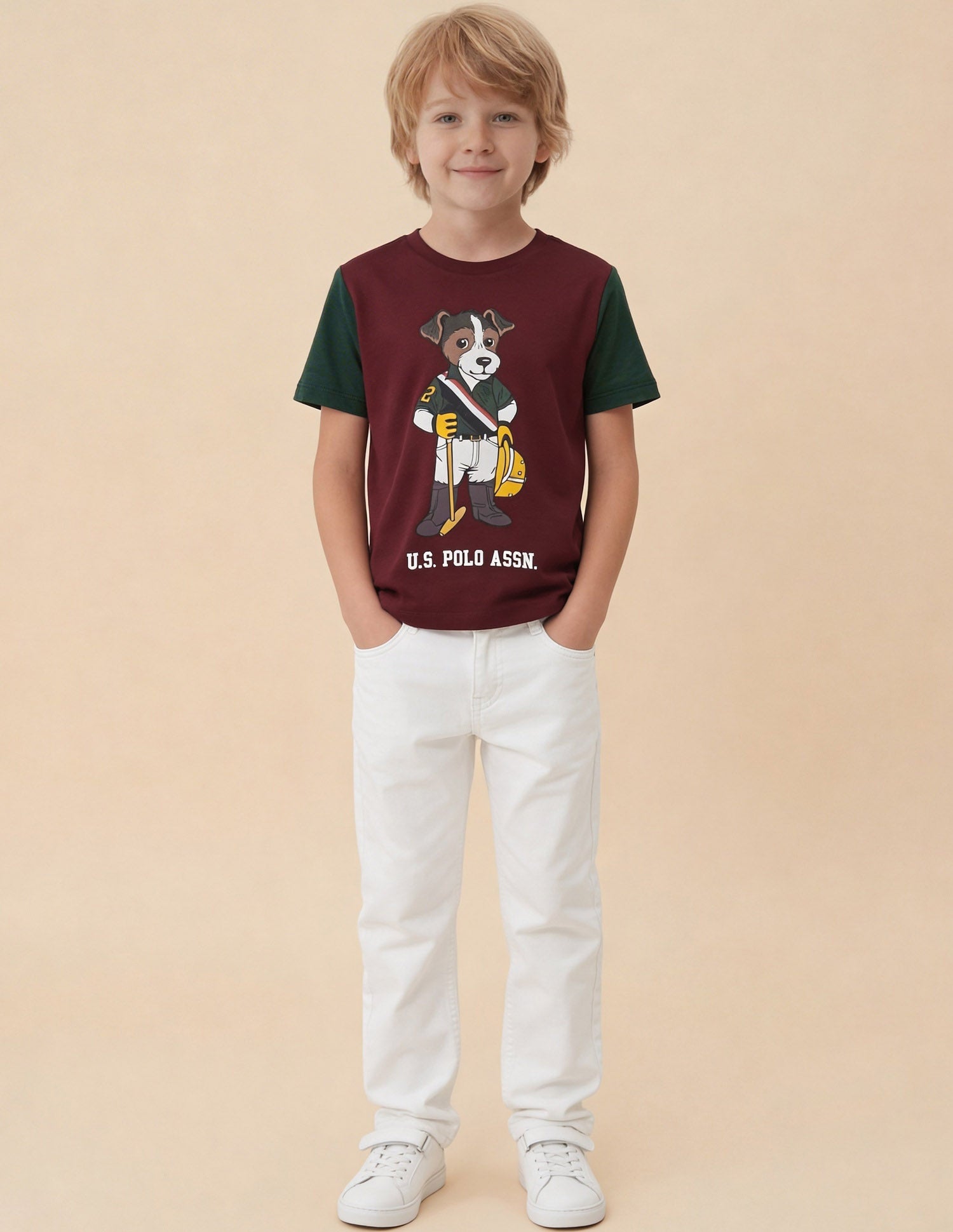 Graphic Brand Printed Regular Fit T-Shirt Dark Red - U.S. Polo Assn. India | Large