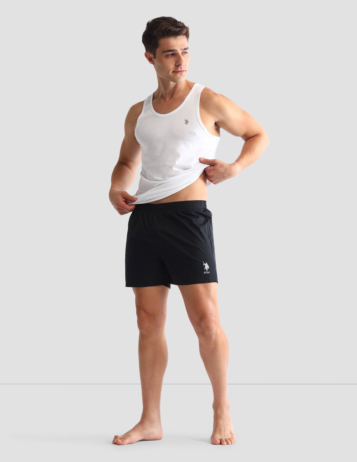 Solid Cotton OEX07 Boxers - Pack Of 1 Black - U.S. POLO ASSN. | Large