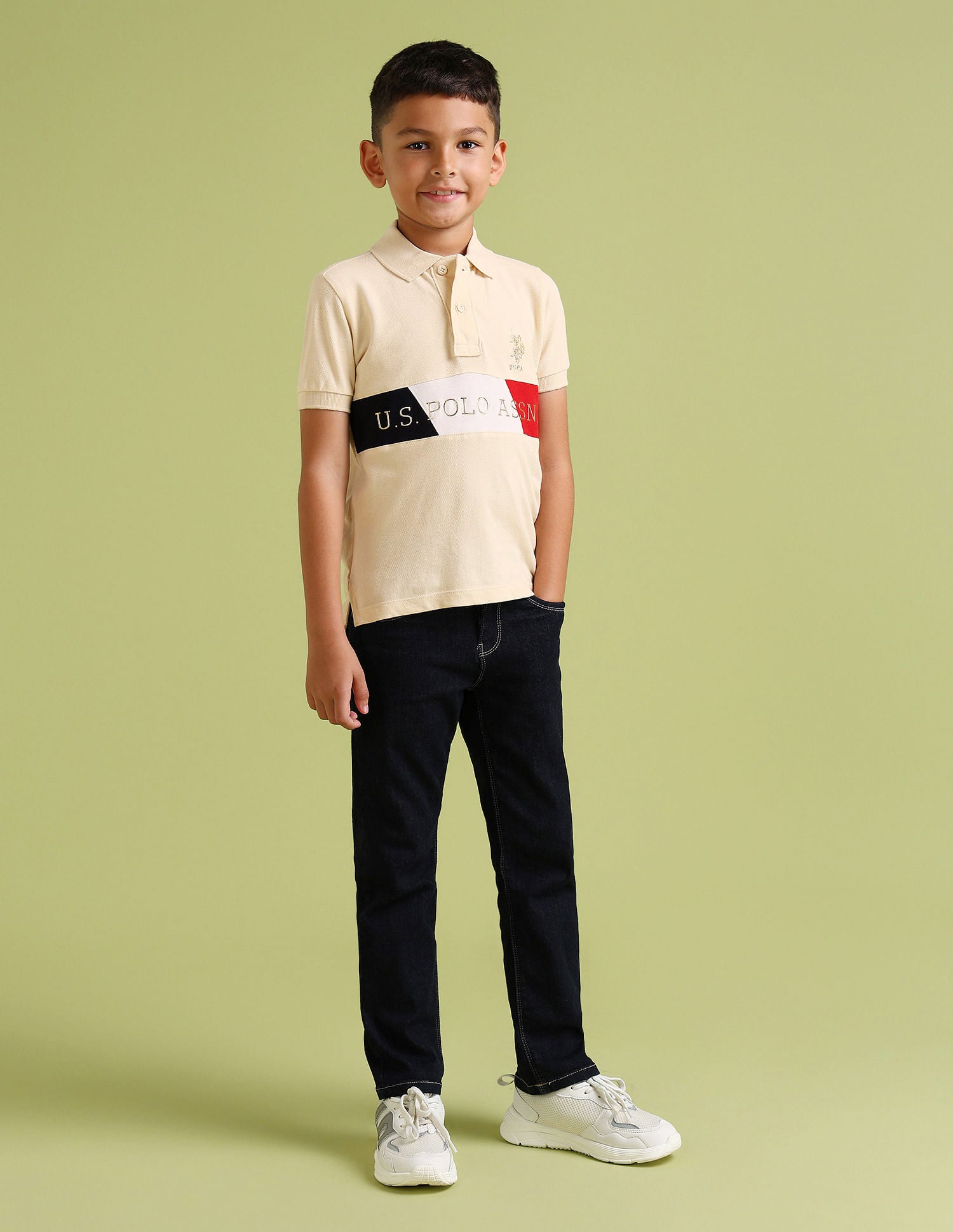 Regular fit Printed Polo Shirt Cream - U.S. Polo Assn. India | Large