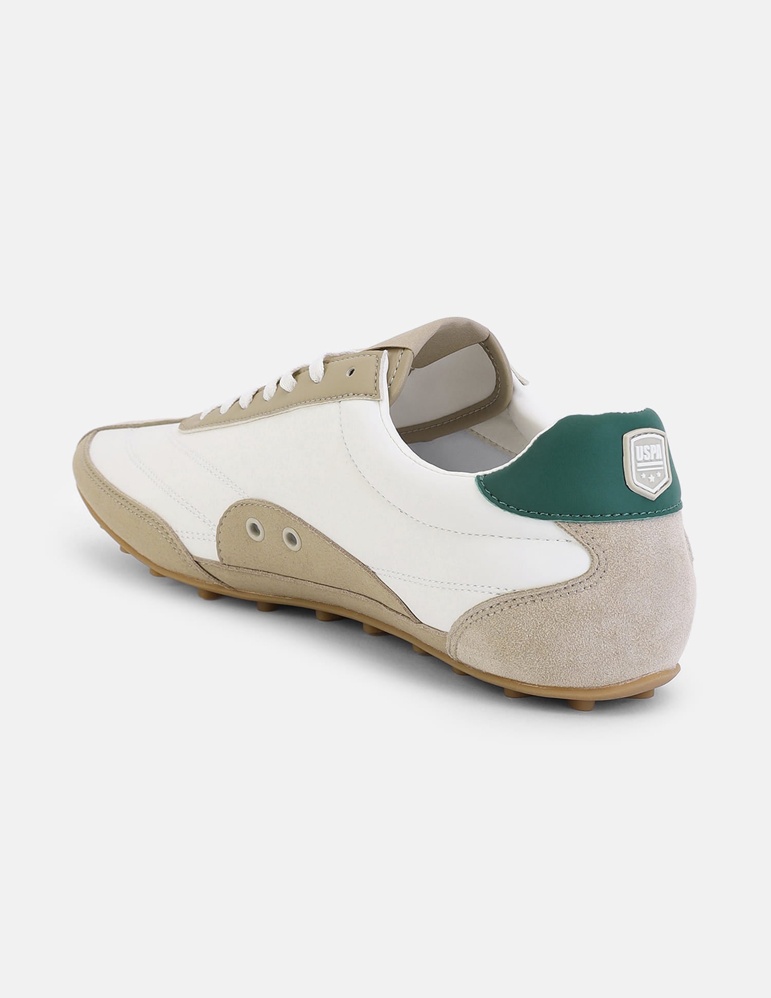 Round Toe Suede Turf Sneakers Off White - U.S. Polo Assn. India | Large
