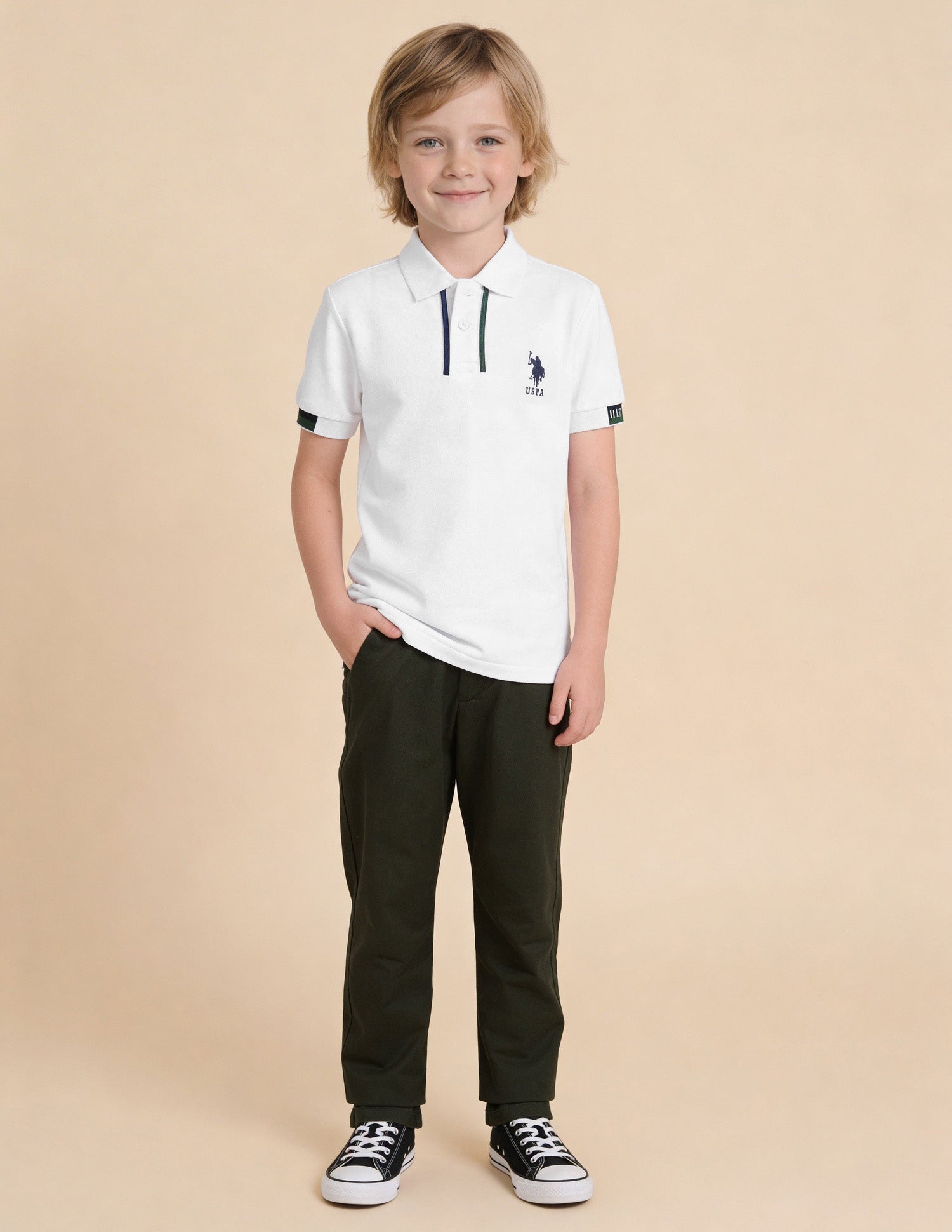 Solid Regular Fit Polo Shirt White - U.S. Polo Assn. India | Large