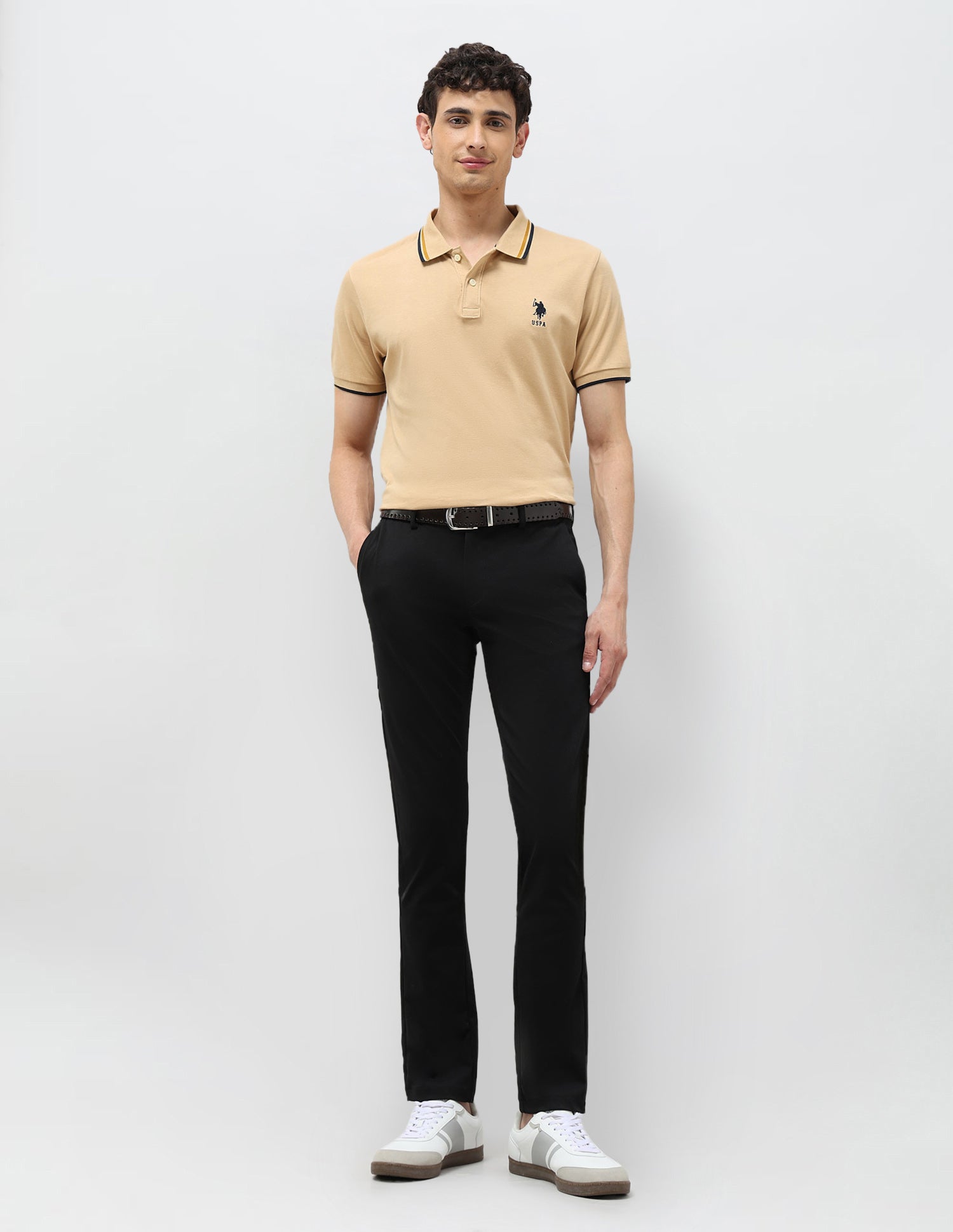 Satin Slim Fit Trousers Black - U.S. POLO ASSN. | Large