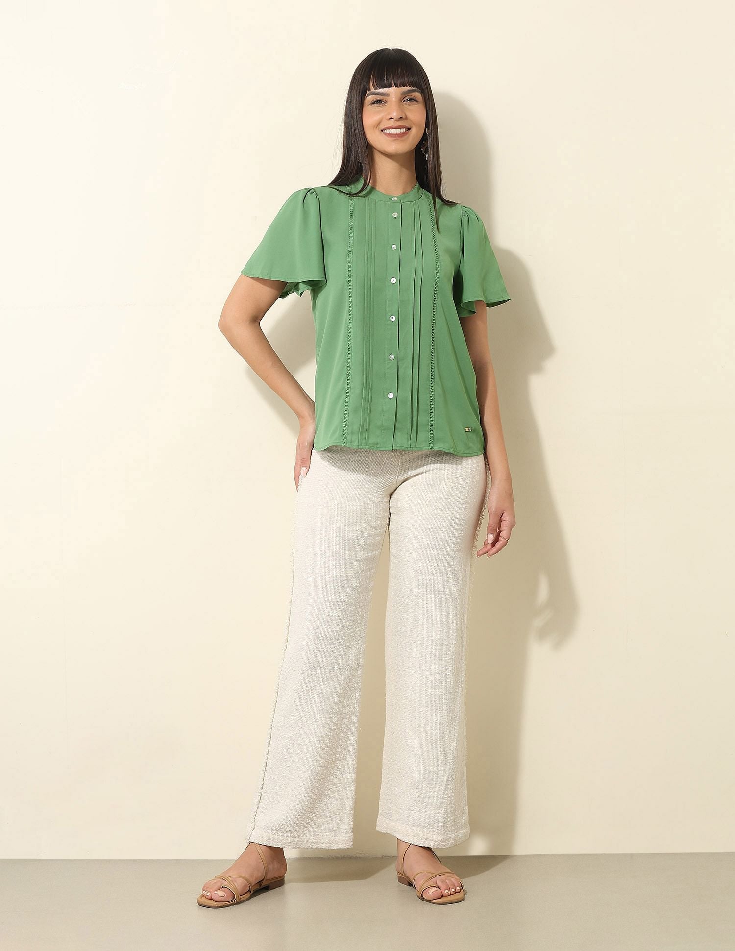 Pleated Solid Top Green - U.S. Polo Assn. India | Large