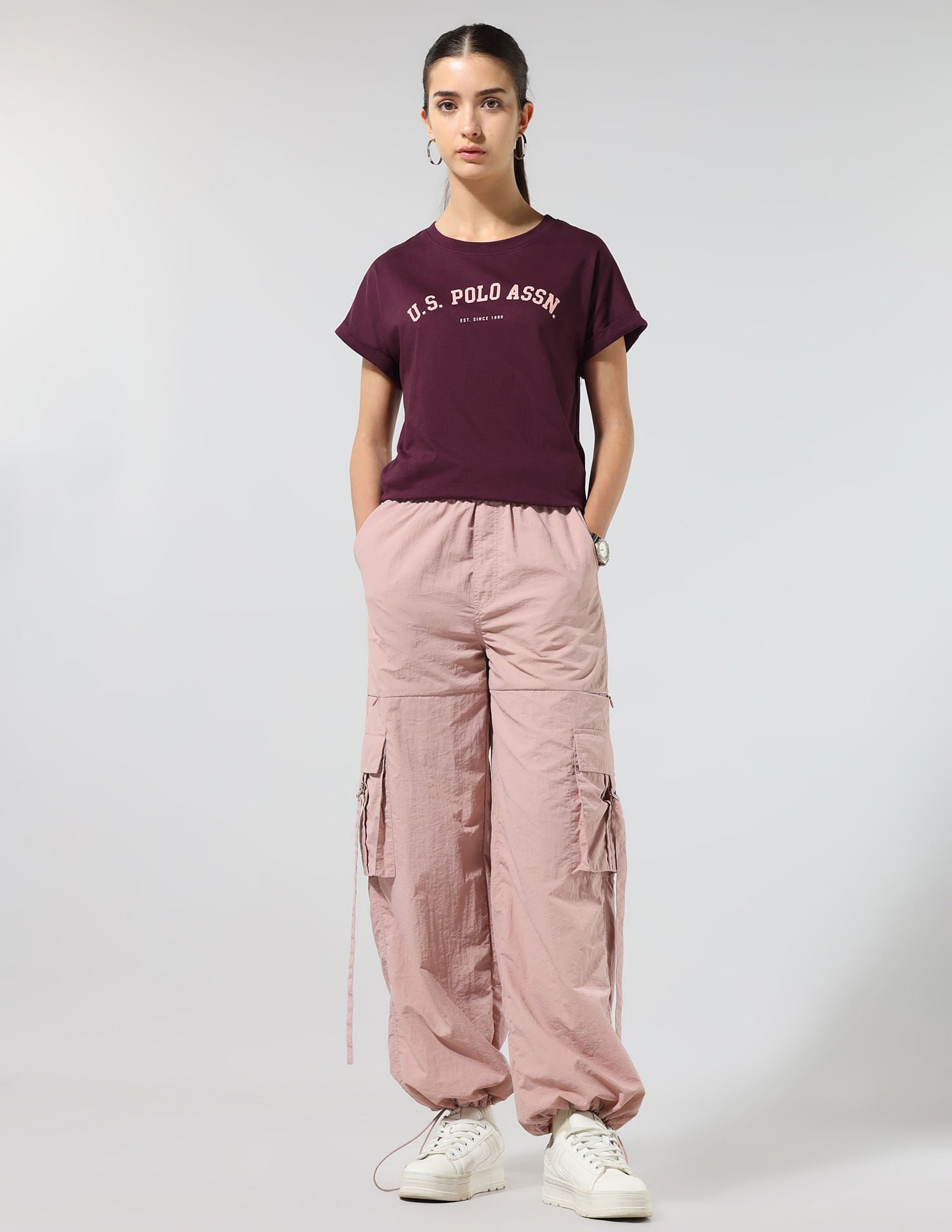 Regular Fit Brand Printed Lounge T-Shirt Maroon - U.S. POLO ASSN. | Large