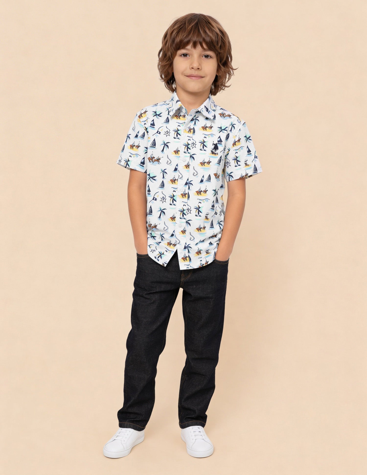Graphic Printed Regular Fit Shirt Blue - U.S. Polo Assn. India | Large