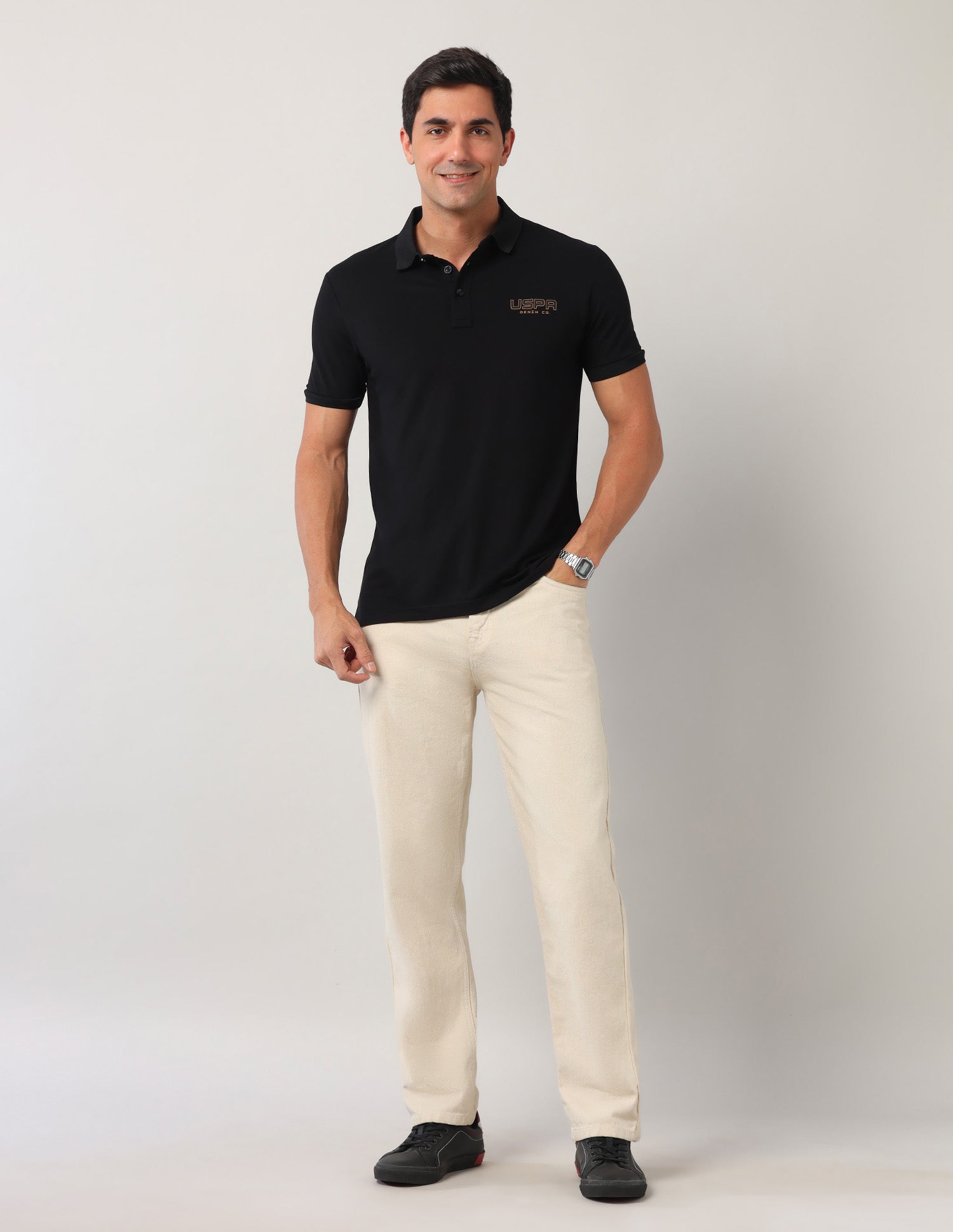 Muscle Fit Black Label Polo Shirt Black - U.S. Polo Assn. India | Large