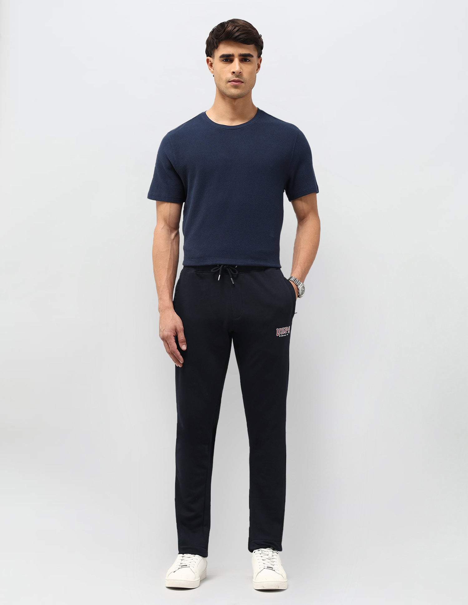 Solid Mid Rise Track Pants Navy - U.S. POLO ASSN. | Large