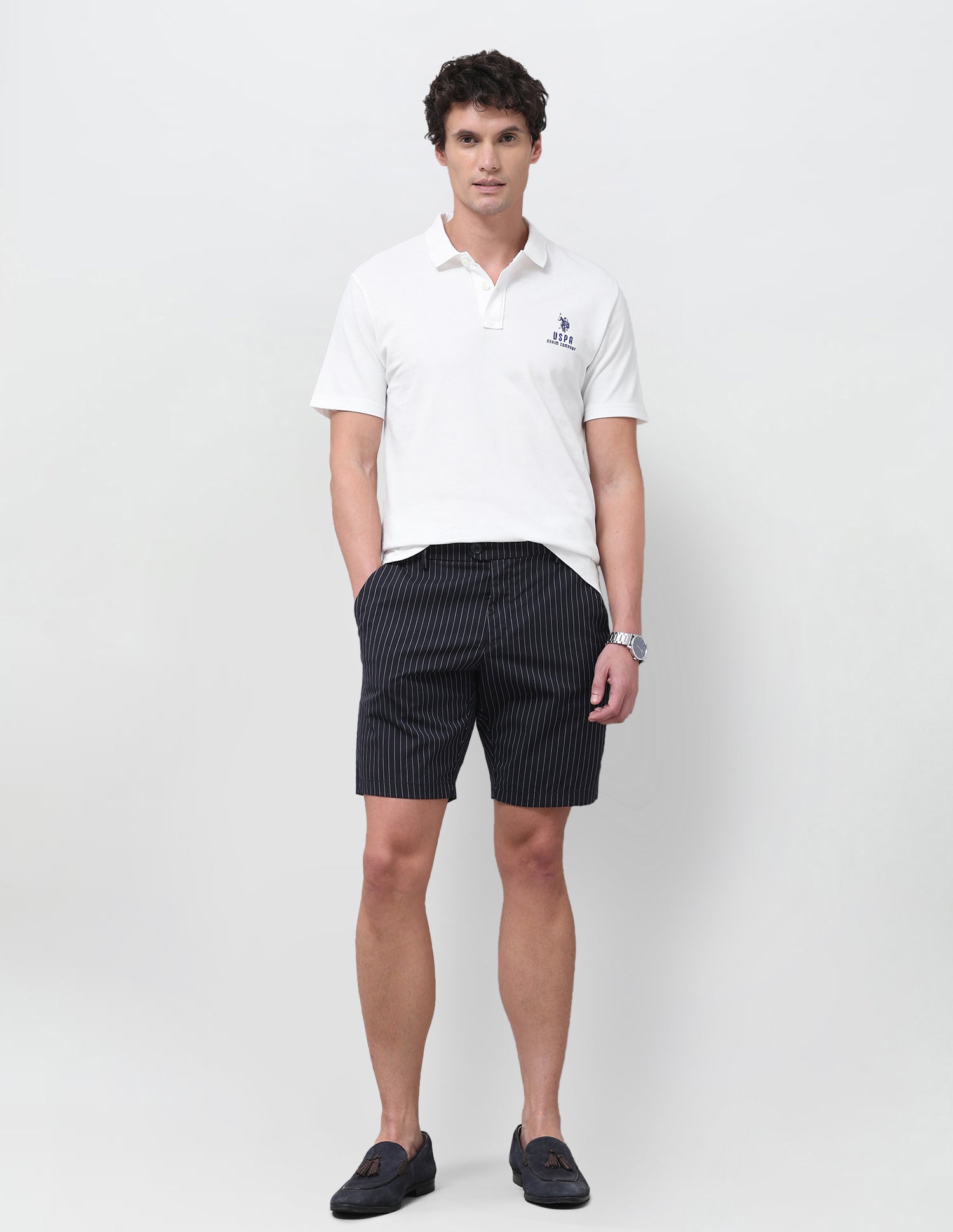 Solid Slim Fit Polo Shirt Ivory - U.S. Polo Assn. India | Large