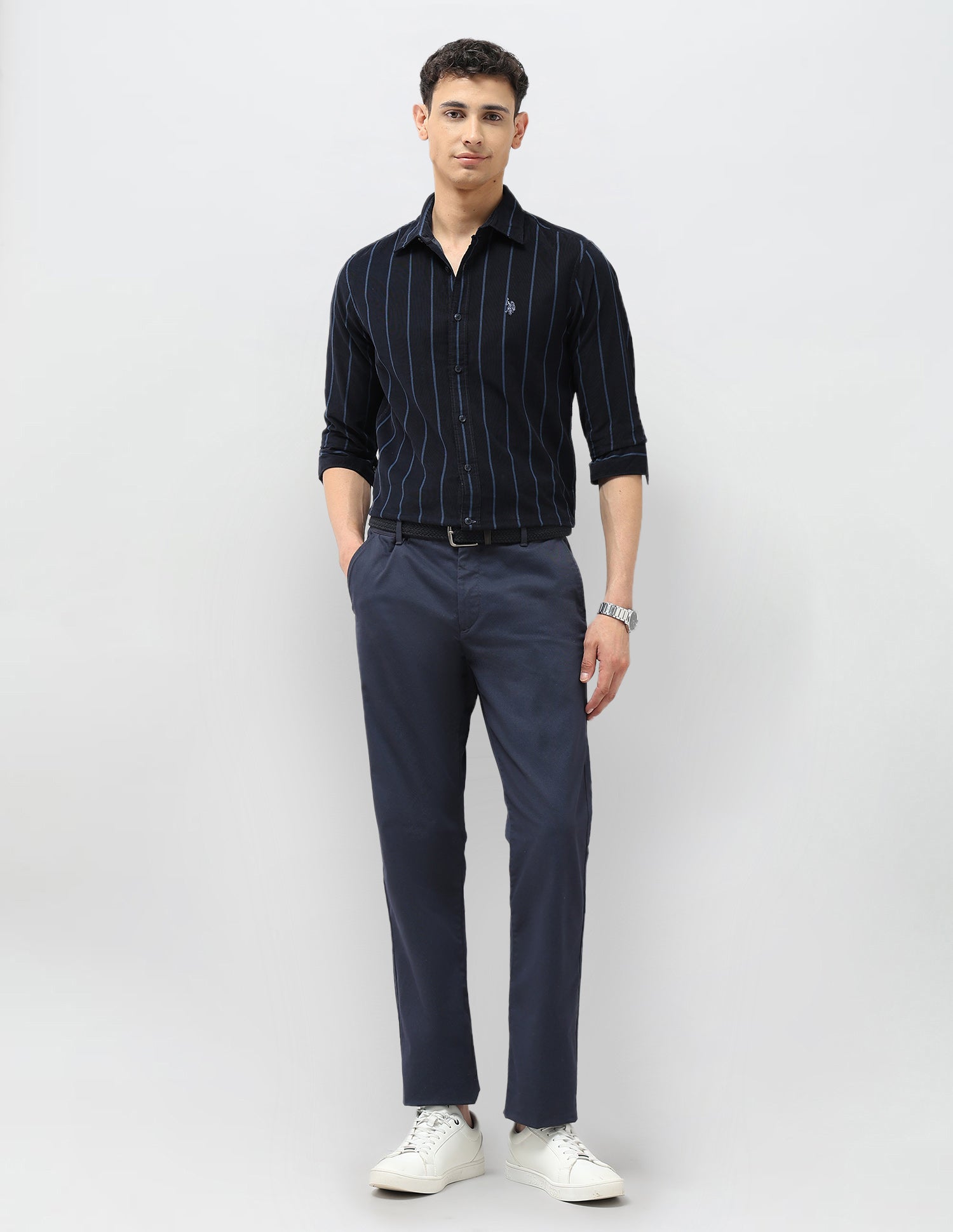 Corduroy Tailored Fit Shirt Navy - U.S. POLO ASSN. | Large