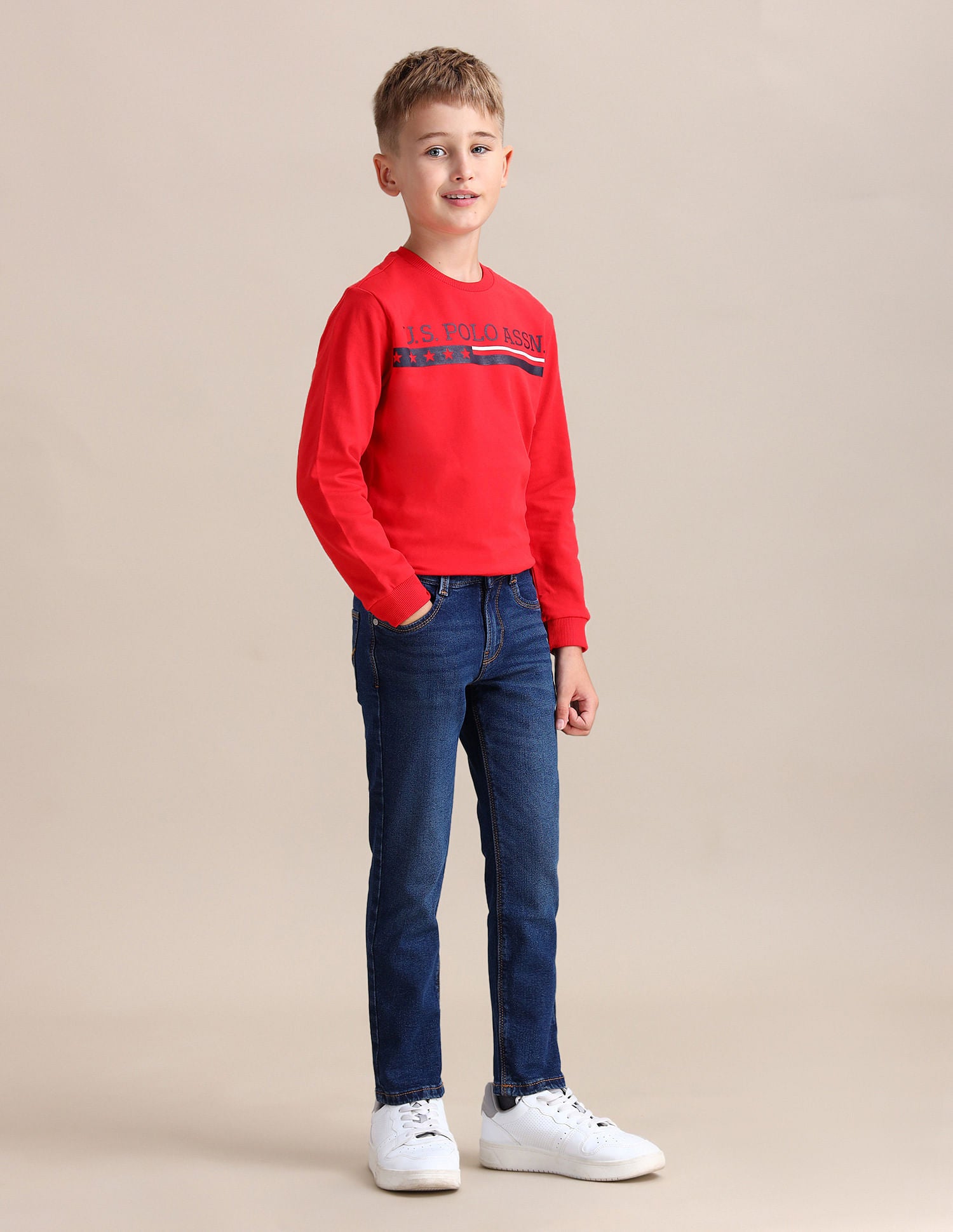 Slim Fit Stone Washed Jeans Dark Blue - U.S. POLO ASSN. | Large