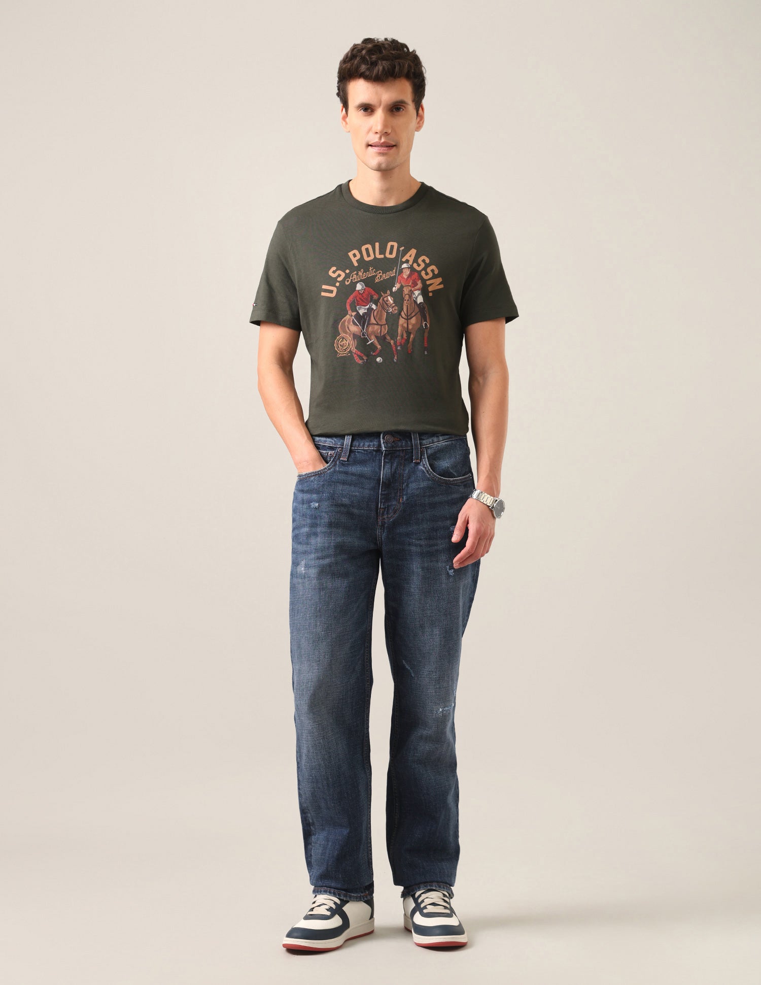 Shawn Relaxed Fit Blue Jeans Dark Blue - U.S. Polo Assn. India | Large