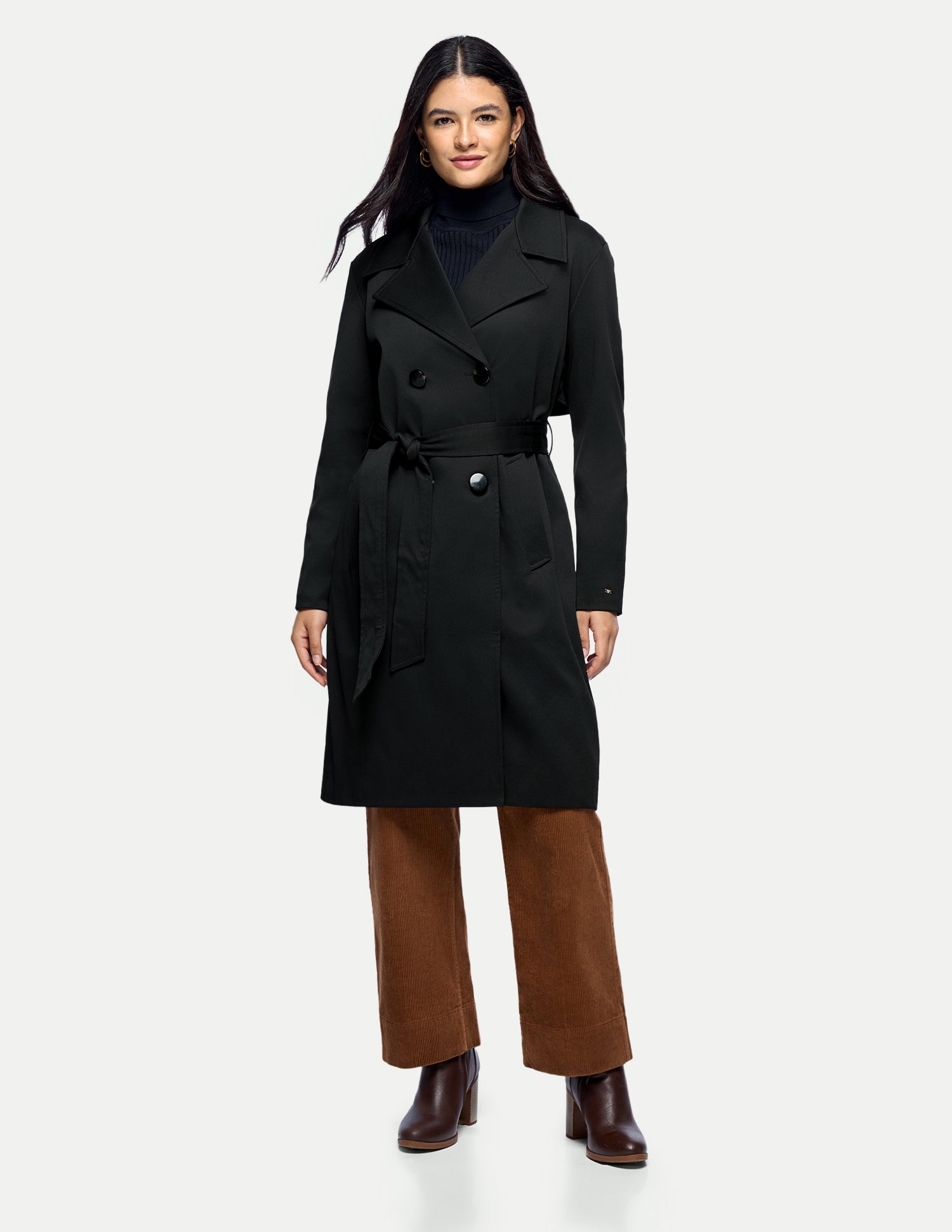 Double Breasted Trench Coat Black - U.S. Polo Assn. India | Large