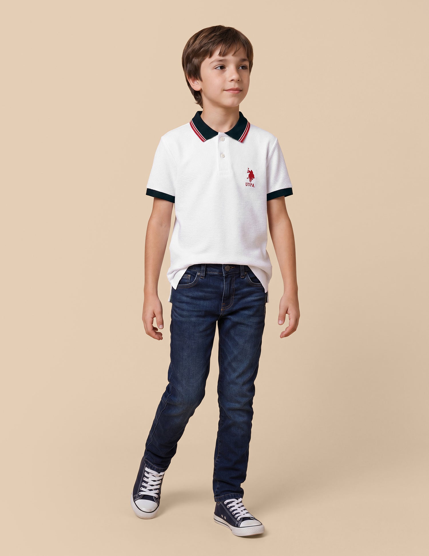 Solid Regular Fit Polo Shirt White - U.S. Polo Assn. India | Large