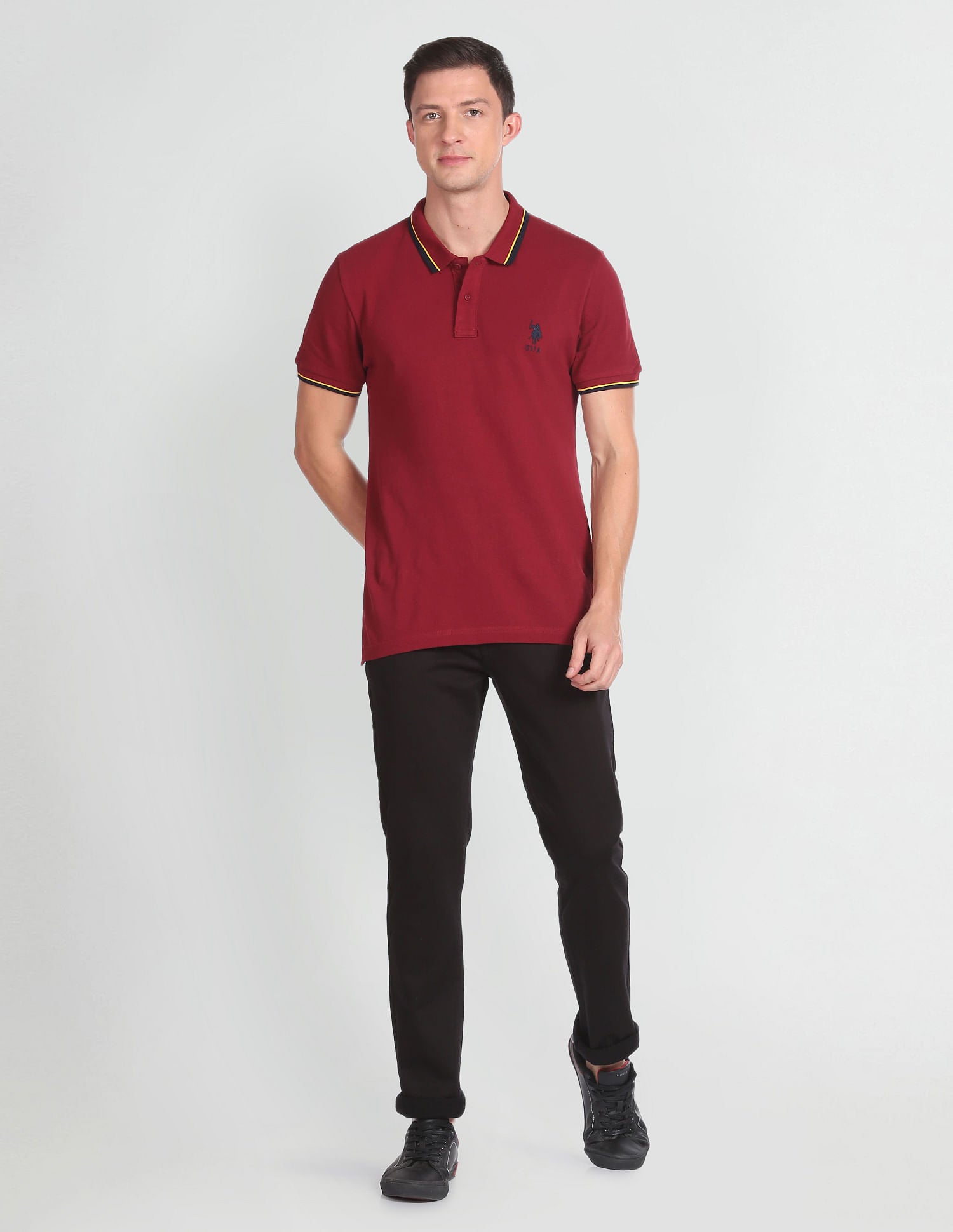 Mid Rise Brandon Slim Tapered Jeans Black - U.S. POLO ASSN. | Large