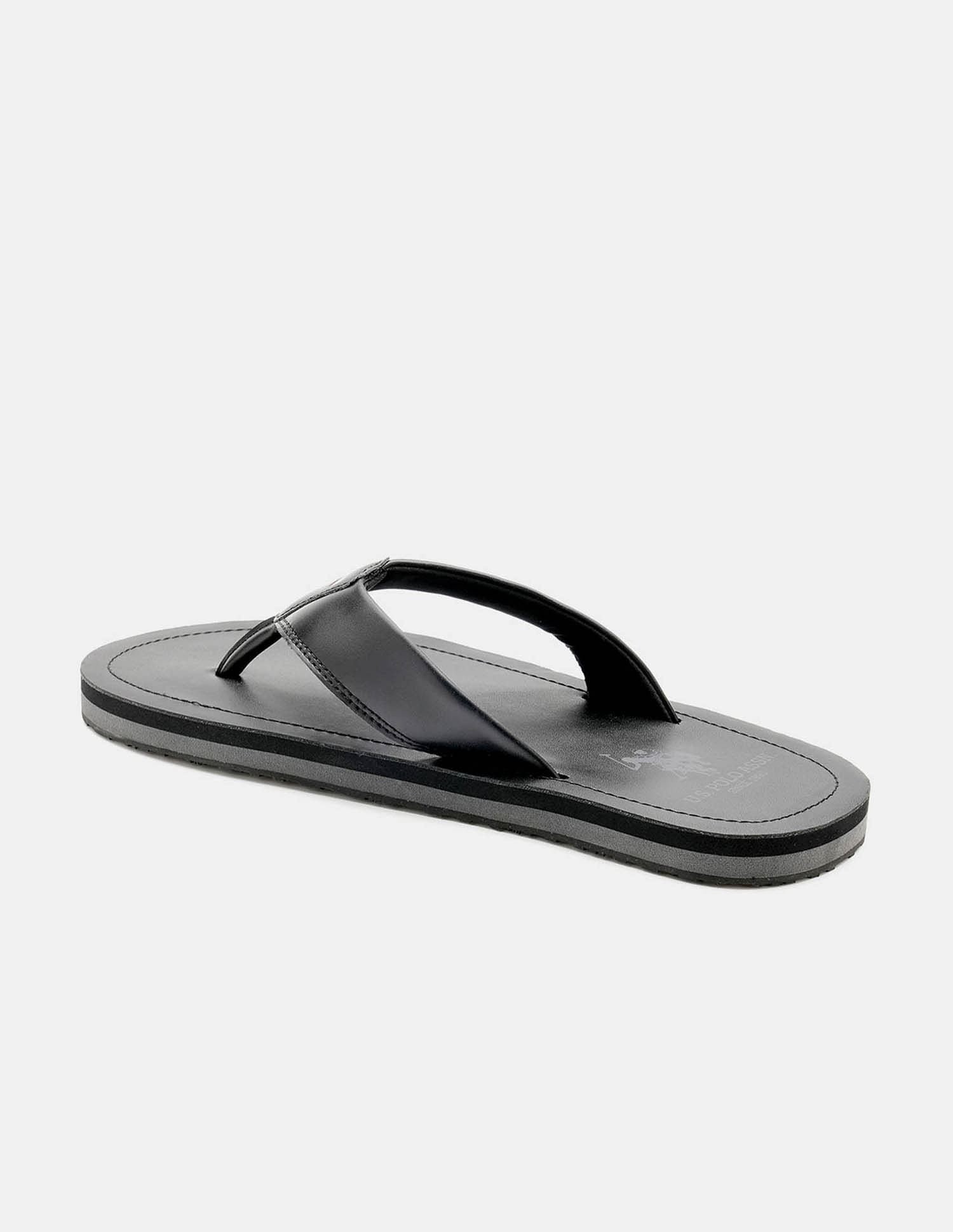 Men Nesta Striped Flip Flops Black - U.S. POLO ASSN. | Large