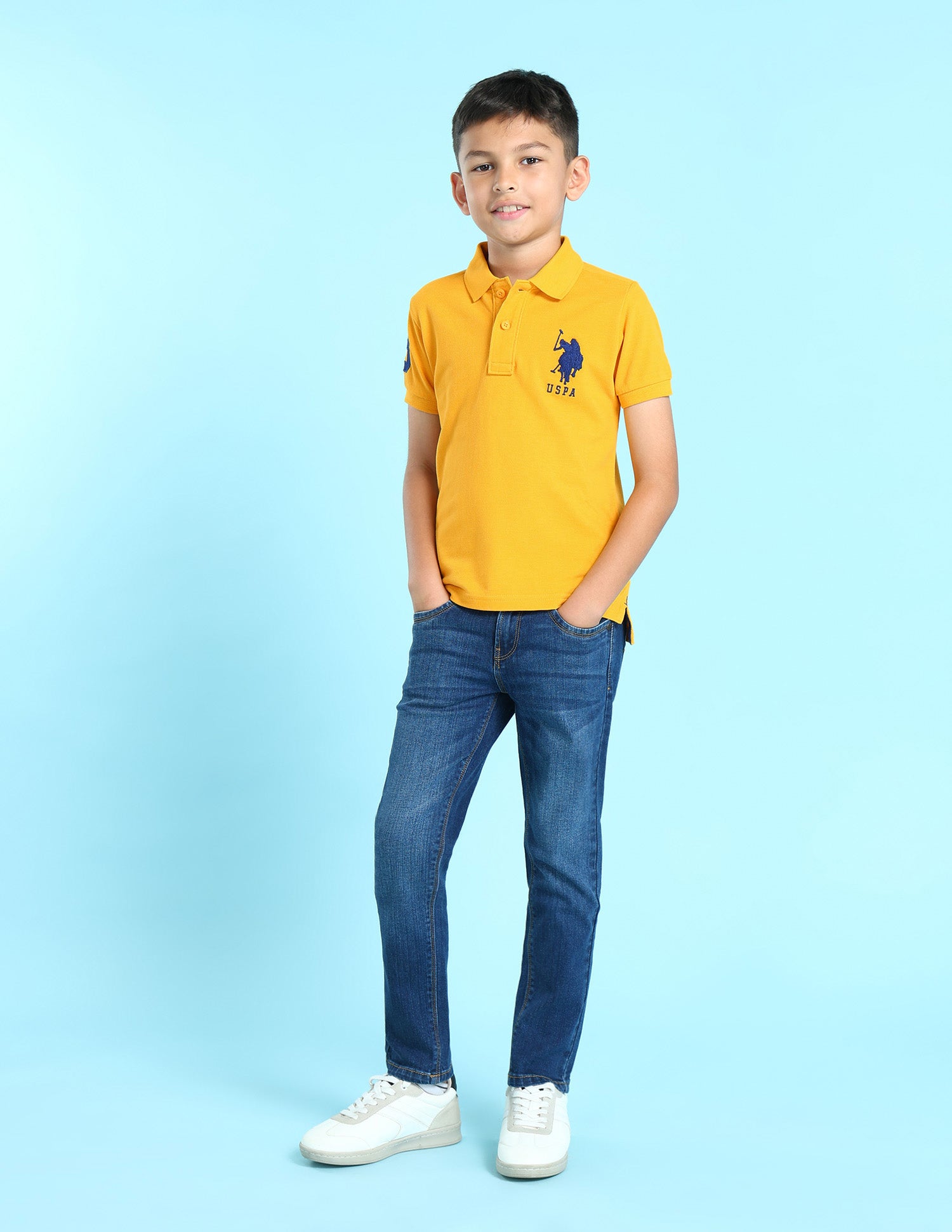 Pique Solid Polo Shirt Yellow - U.S. POLO ASSN. | Large