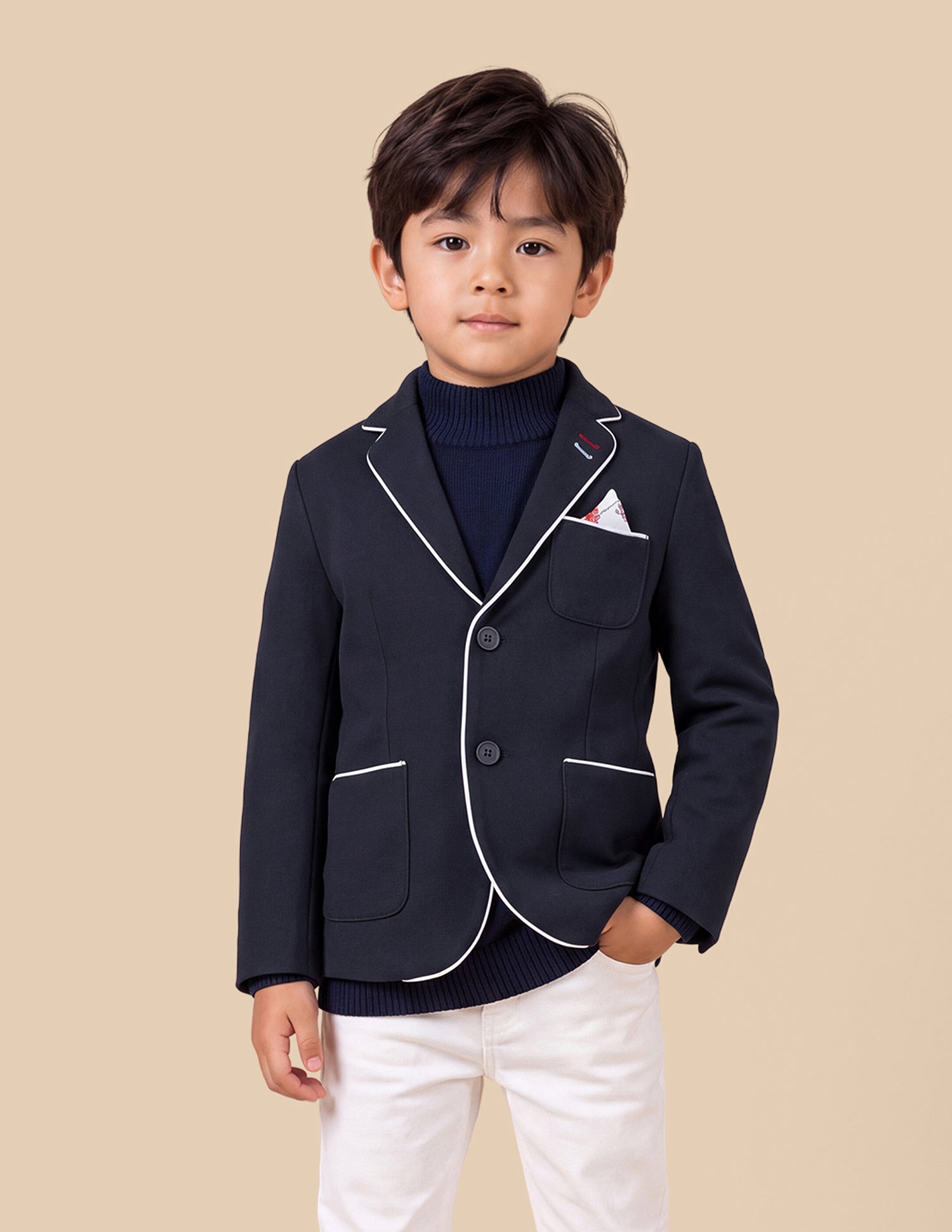 Solid Twill Blazer Navy - U.S. Polo Assn. India | Large