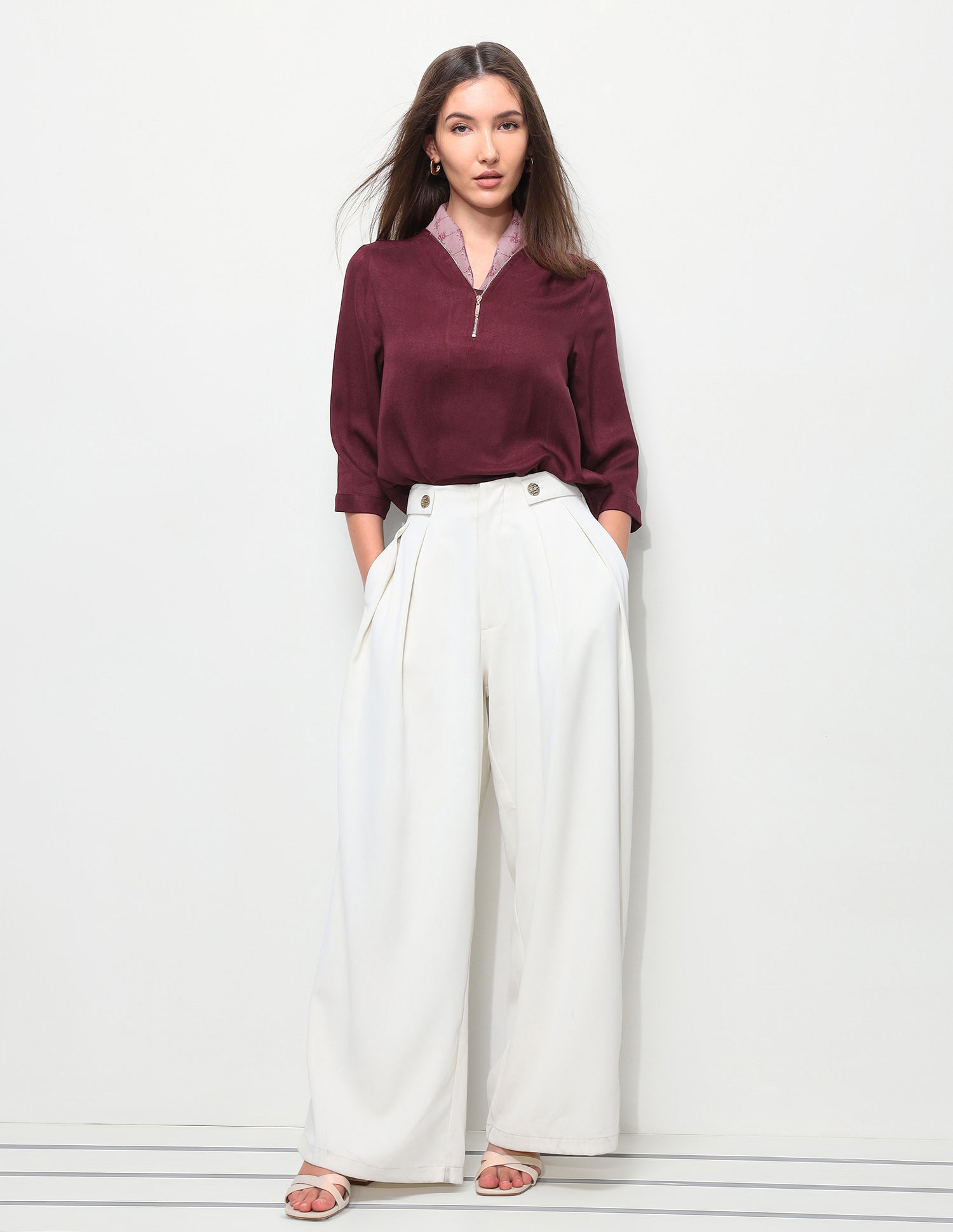 Solid Regular Fit Zipper Top Wine - U.S. Polo Assn. India | Large