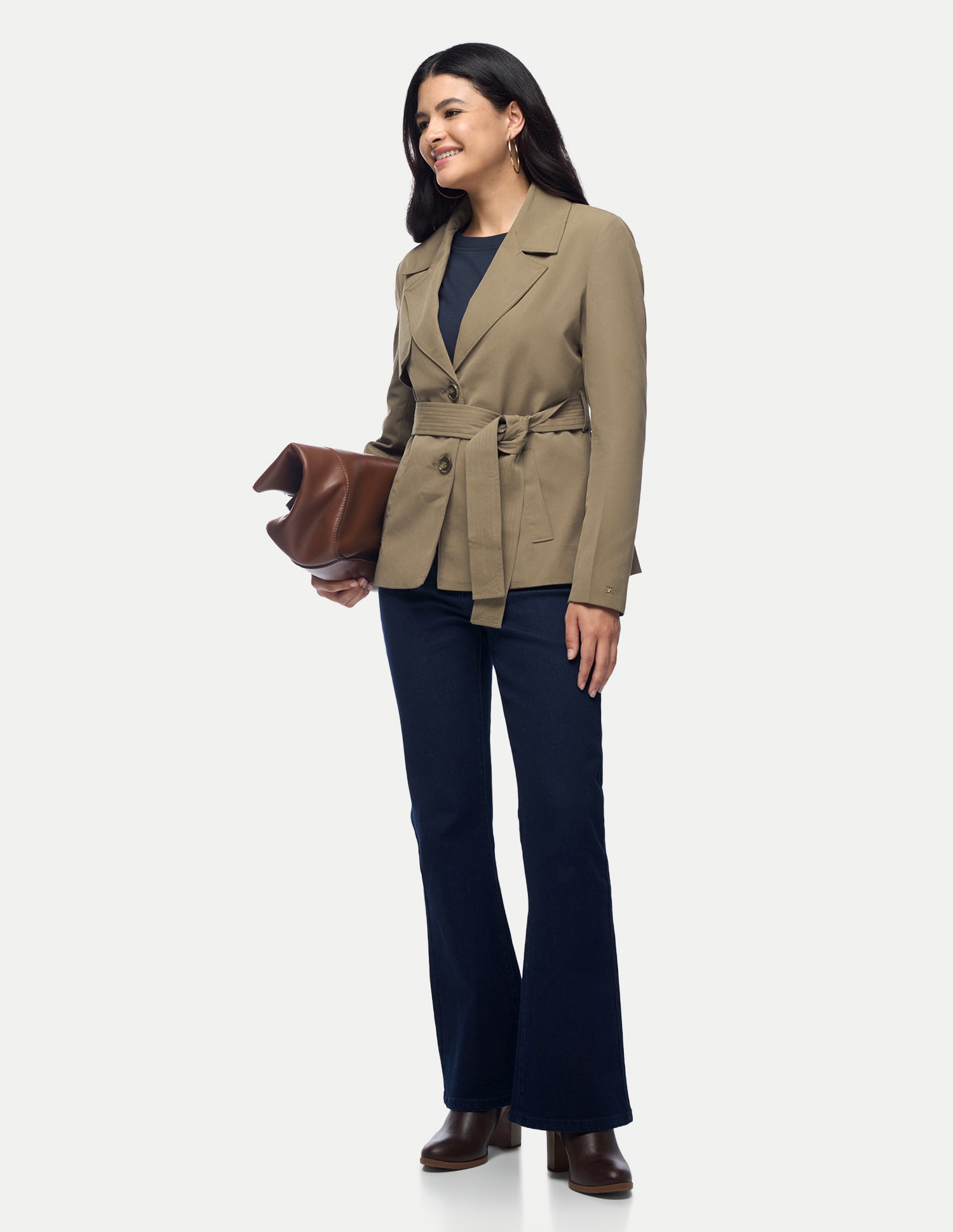 Mid Thigh Twill Trench Jacket Olive - U.S. Polo Assn. India | Large