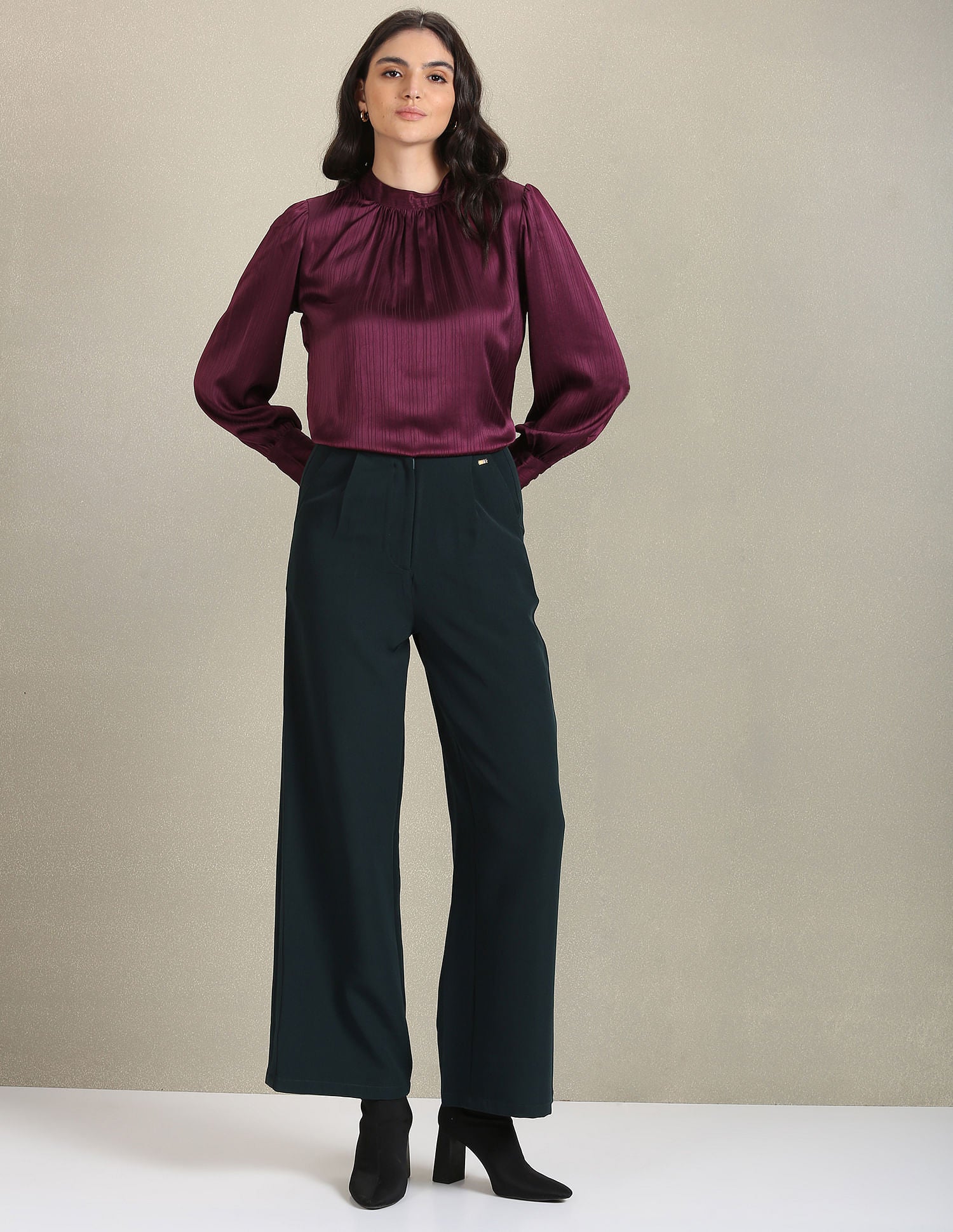 Long Sleeve Vertical Stripe Top Wine - U.S. POLO ASSN. | Large