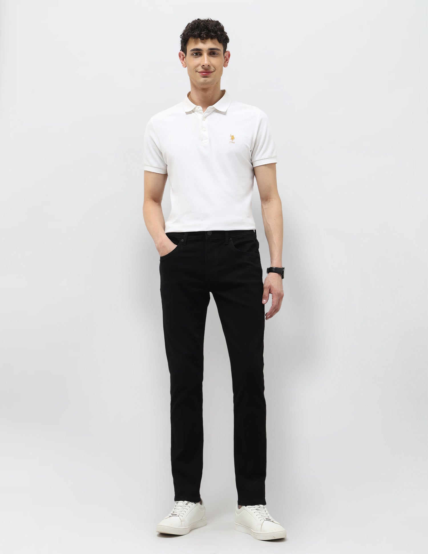 Brandon Slim Tapered Fit Black Jeans Black - U.S. POLO ASSN. | Large