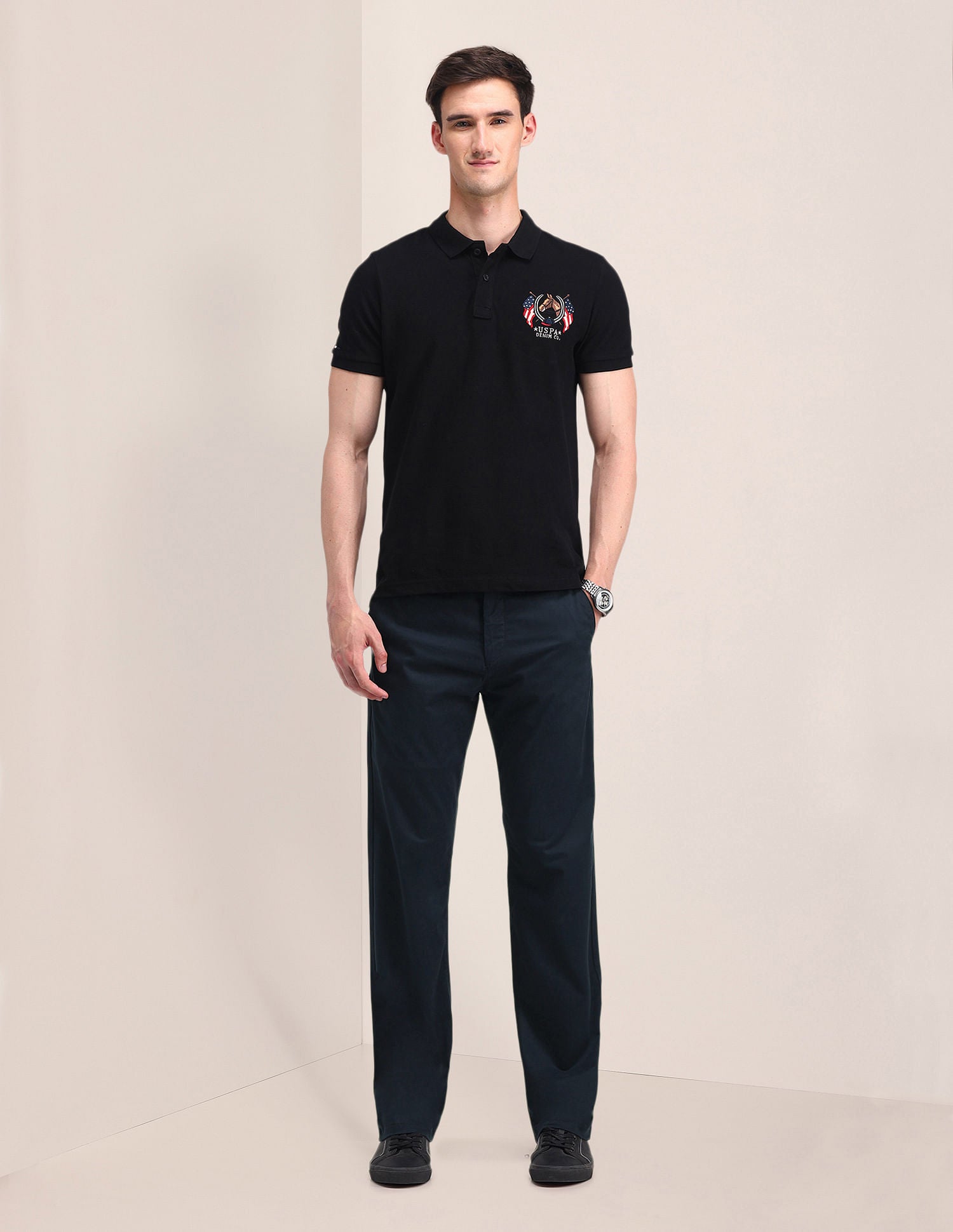 Mid Rise Straight Fit Trousers Blue - U.S. POLO ASSN. | Large