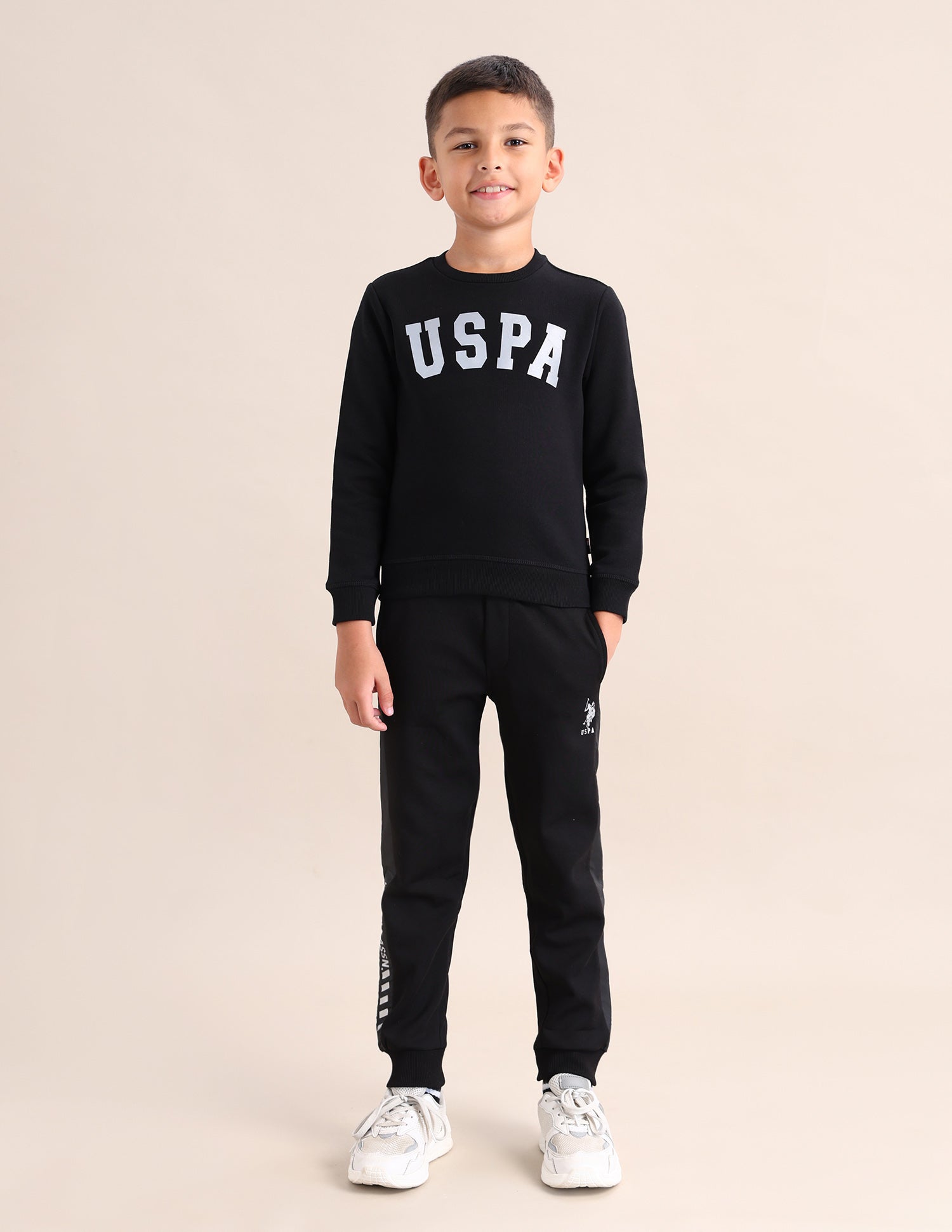Boys Brand Printed Regular Fit Sweatshirt Black - U.S. POLO ASSN. | Large