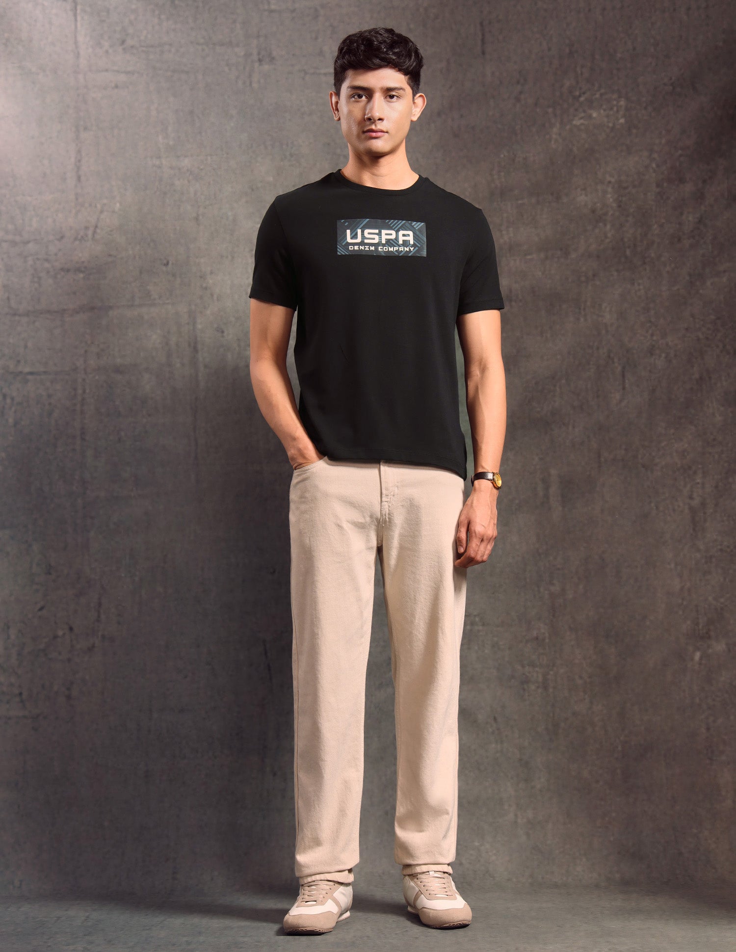 Brand Printed Regular Fit T-shirt Black - U.S. POLO ASSN. | Large