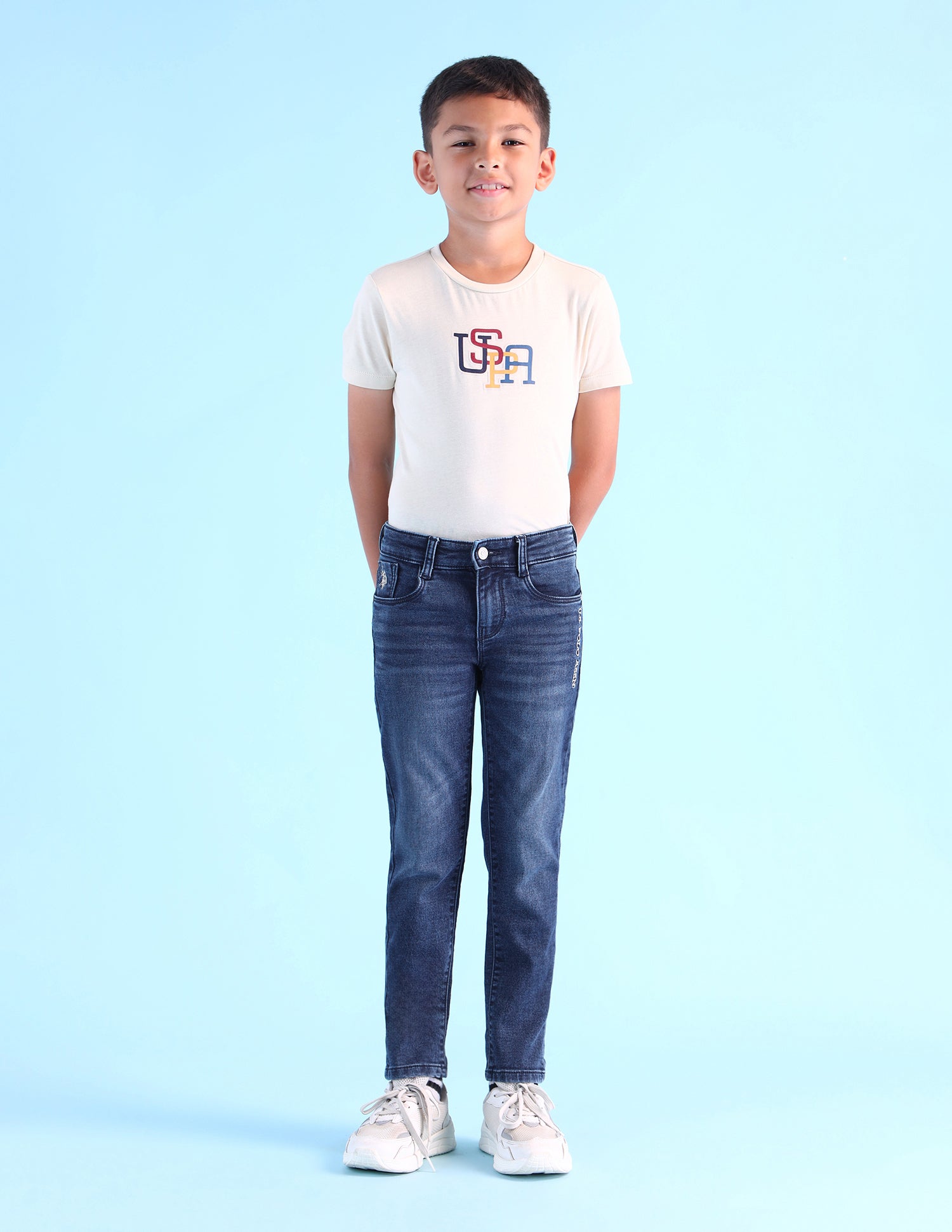 Boys Mid Rise Slim Fit Jeans Blue - U.S. POLO ASSN. | Large