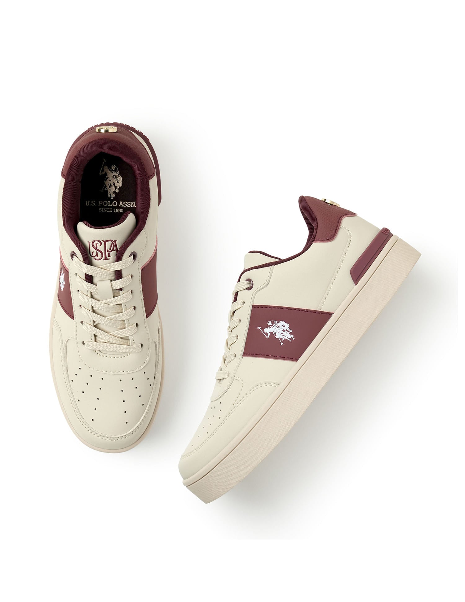Women Metallic Logo Uno Sneakers Nude - U.S. Polo Assn. India | Large