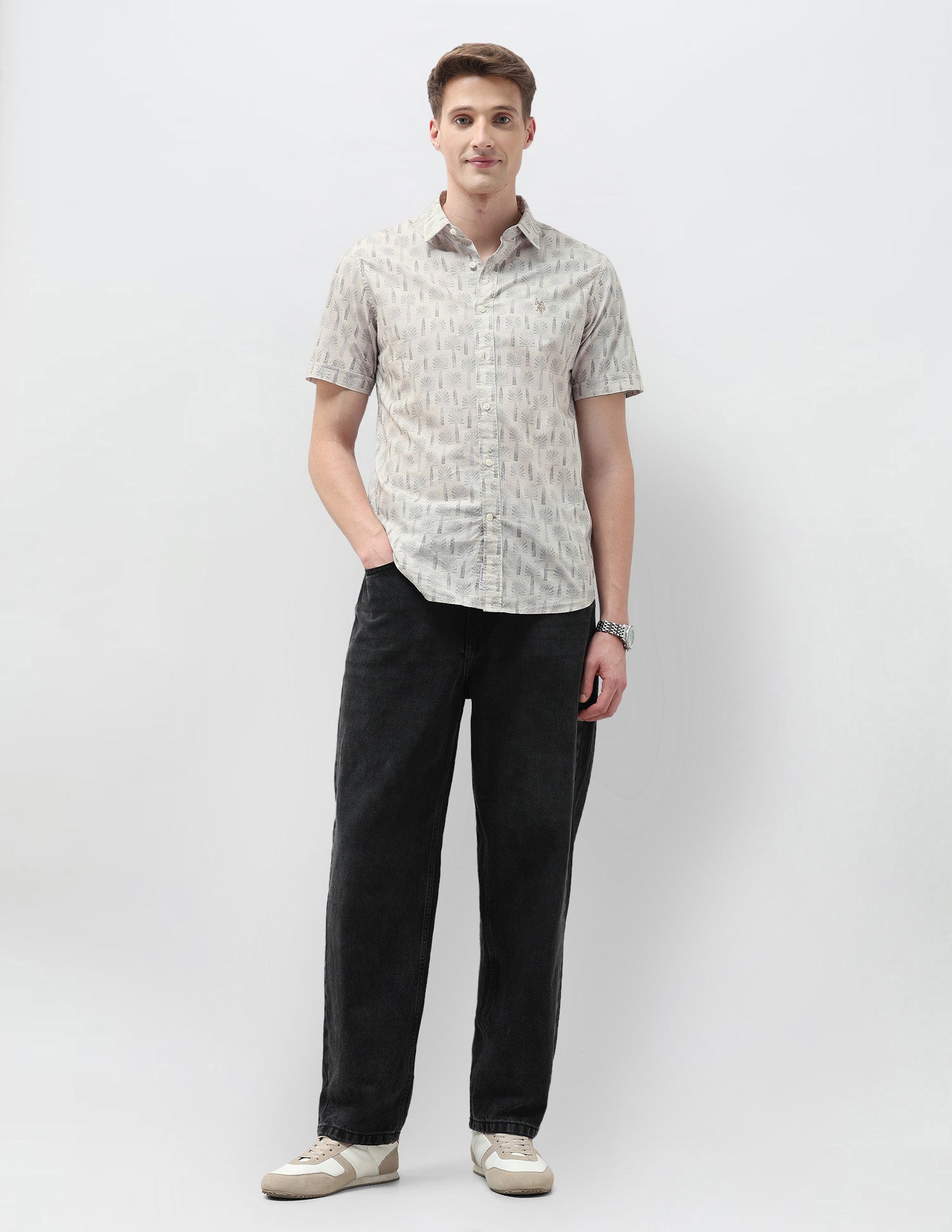 Tailored Fit Working Holiday Shirt Khaki - U.S. Polo Assn. India | Large